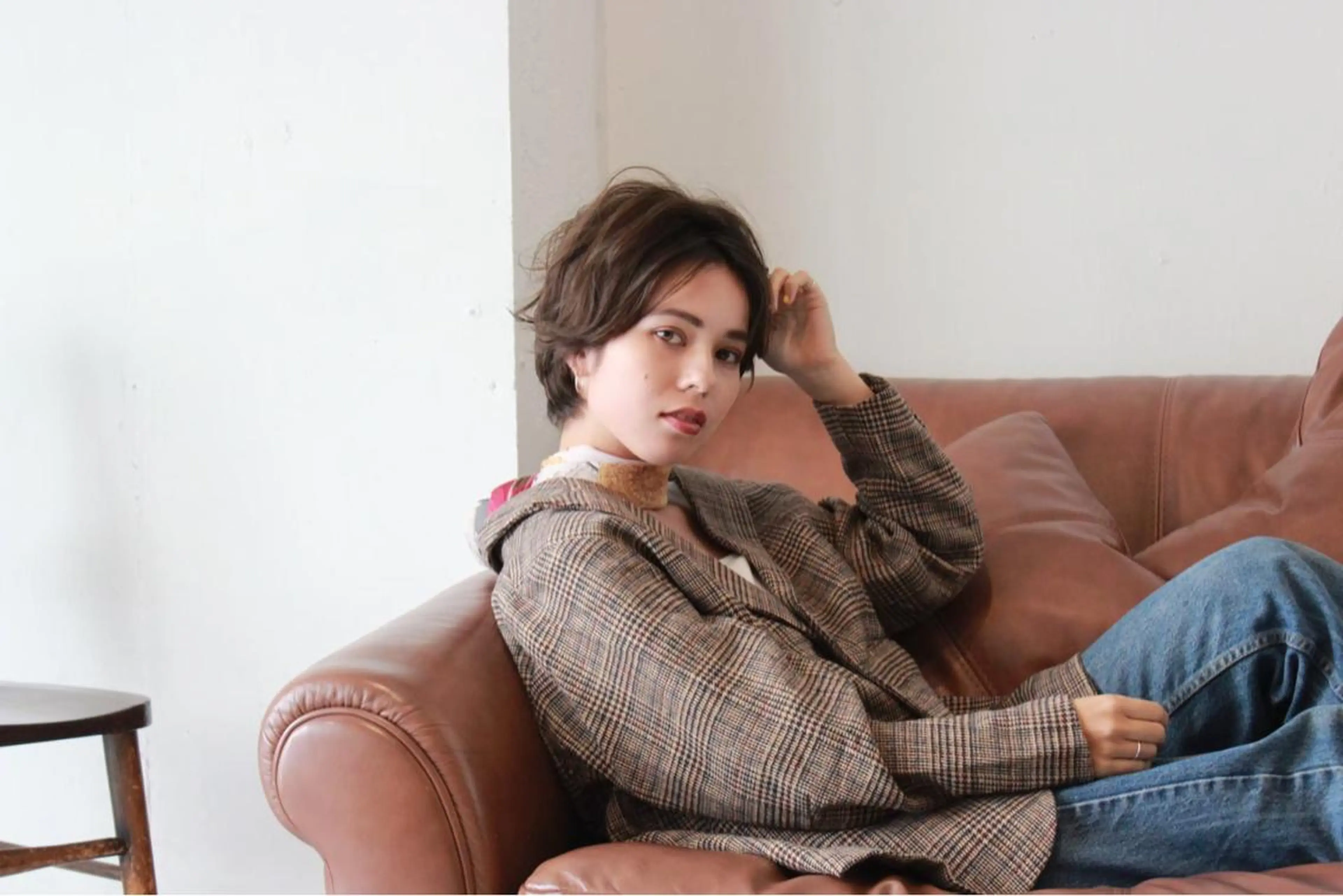 ショート 髪質改善ストレート、 カラー清野雄大のヘアスタイル