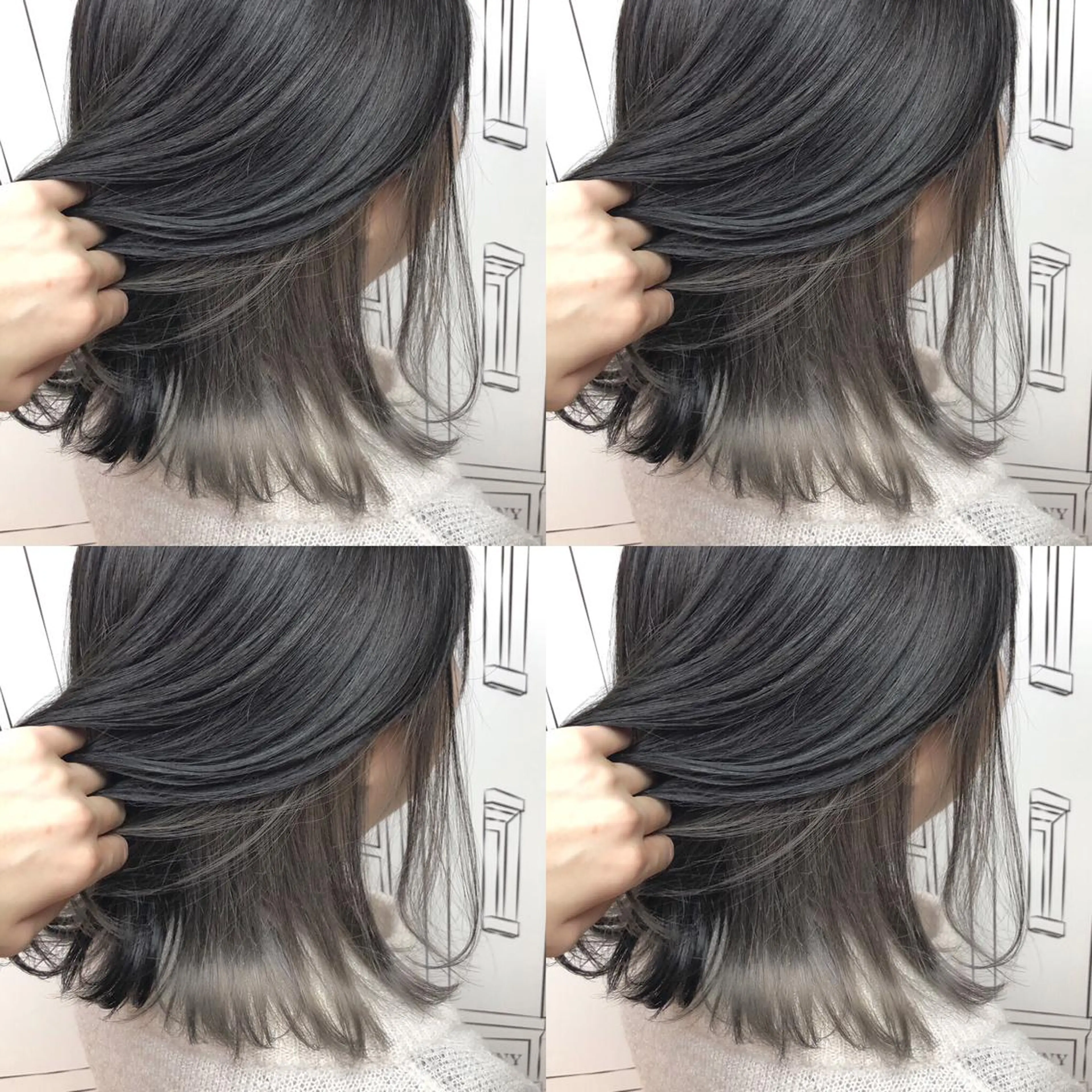 ミディアム カラー インナーカラー TOMOKA 艶髪/透明感カラーのヘアスタイル