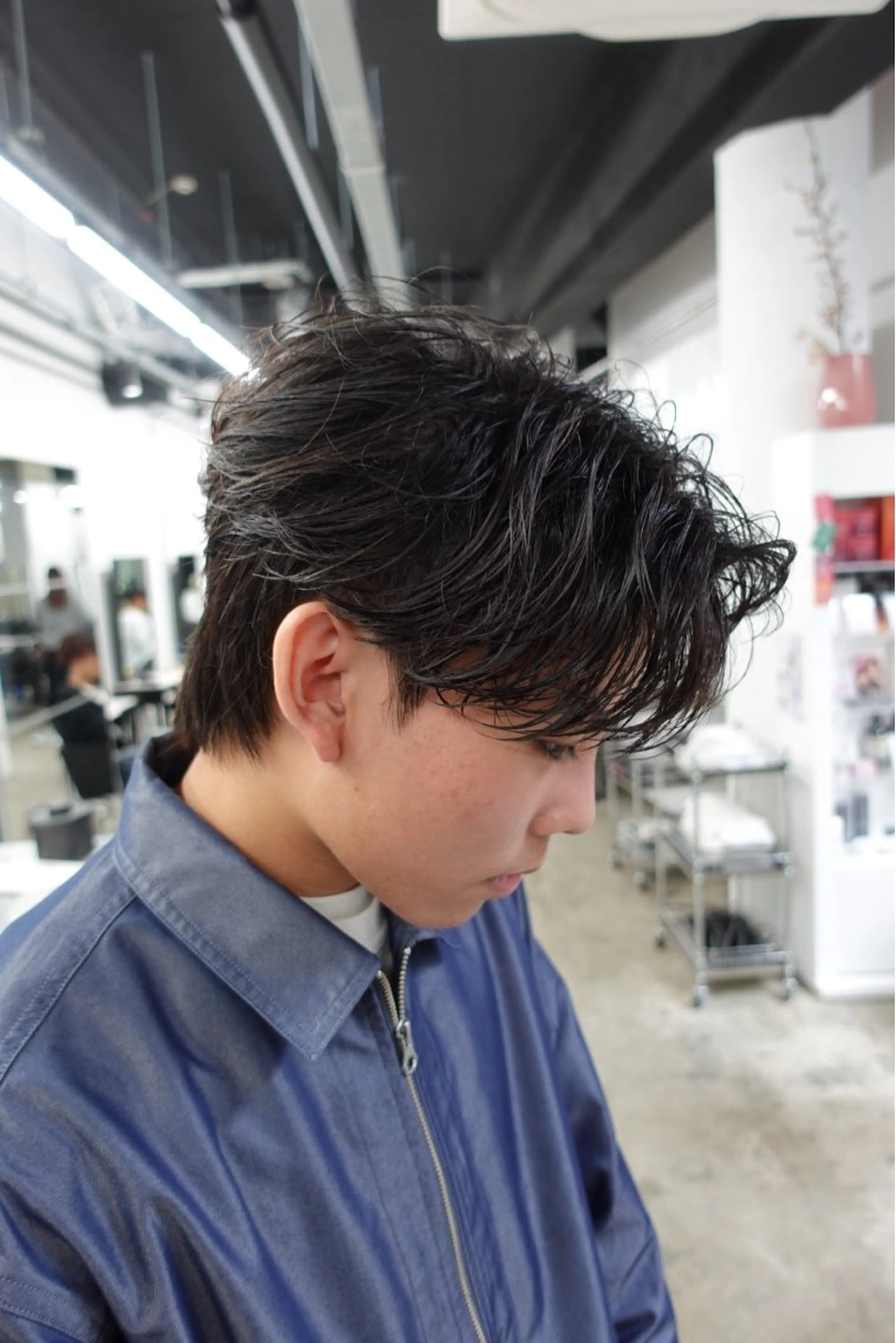 パーマ メンズ フェザーパーマ メンズパーマ 湖城 恵吾のヘアスタイル