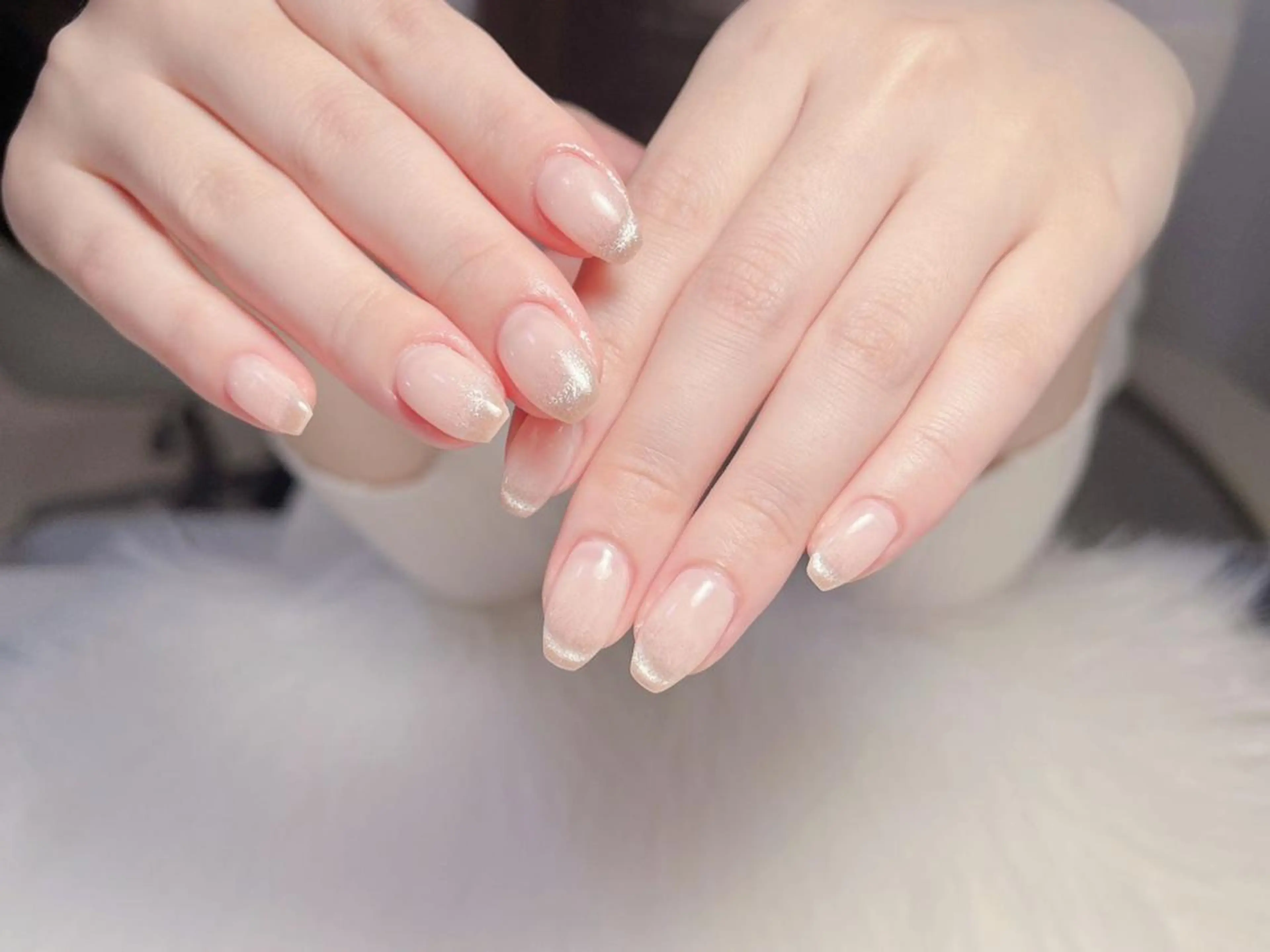 Hand【Jrネイリスト】★オフ無し★ハンド◆マグネットラメグラデーションフレンチの写真