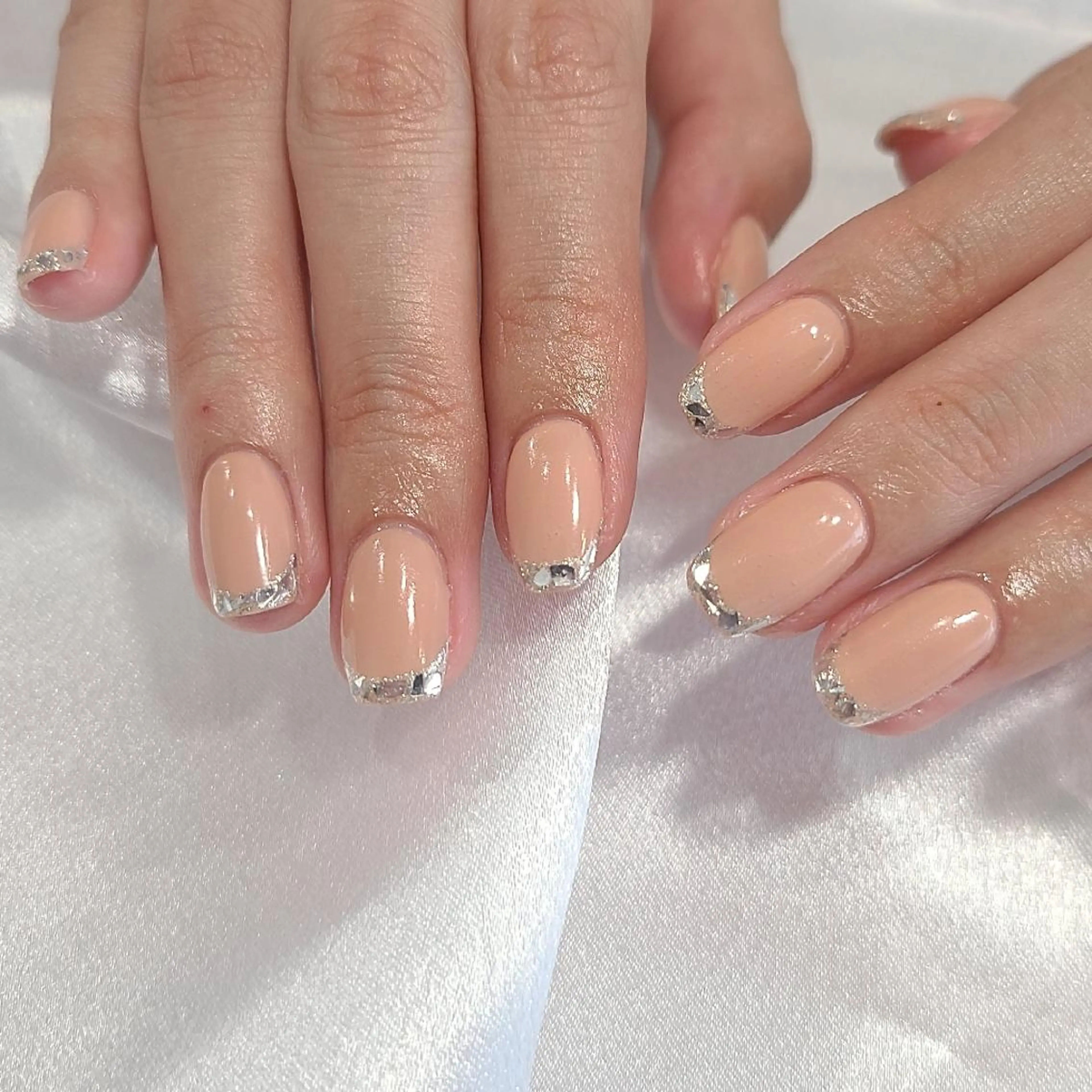 ネイル フレンチネイル ガラスフレンチ ハンドネイル NOGUCHI  KANAのネイルデザイン