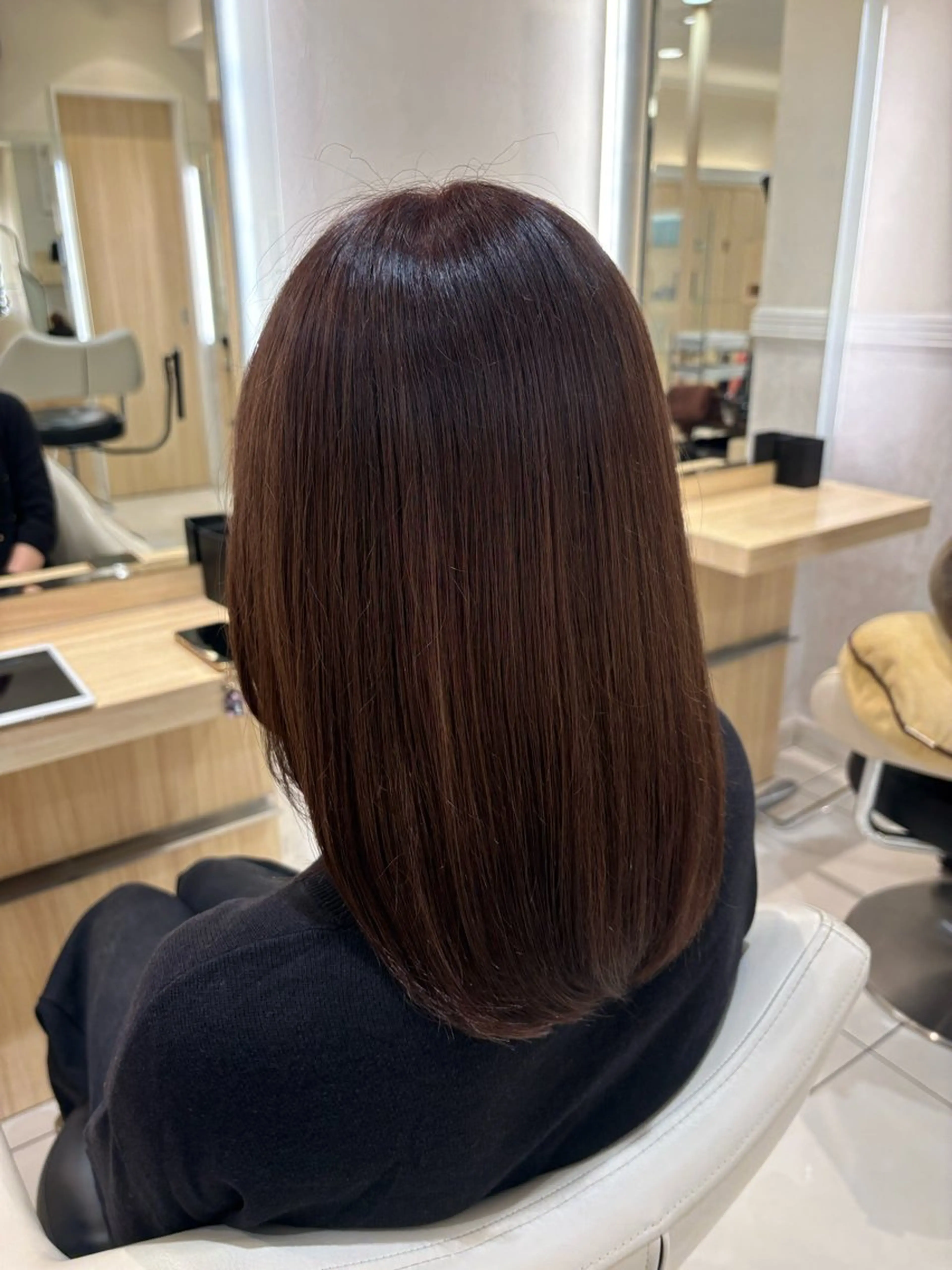 セミロング カラー ブラウンカラー ピンクカラー ピンクブラウン トリートメント ヘアカラー 稲葉 一加のヘアスタイル