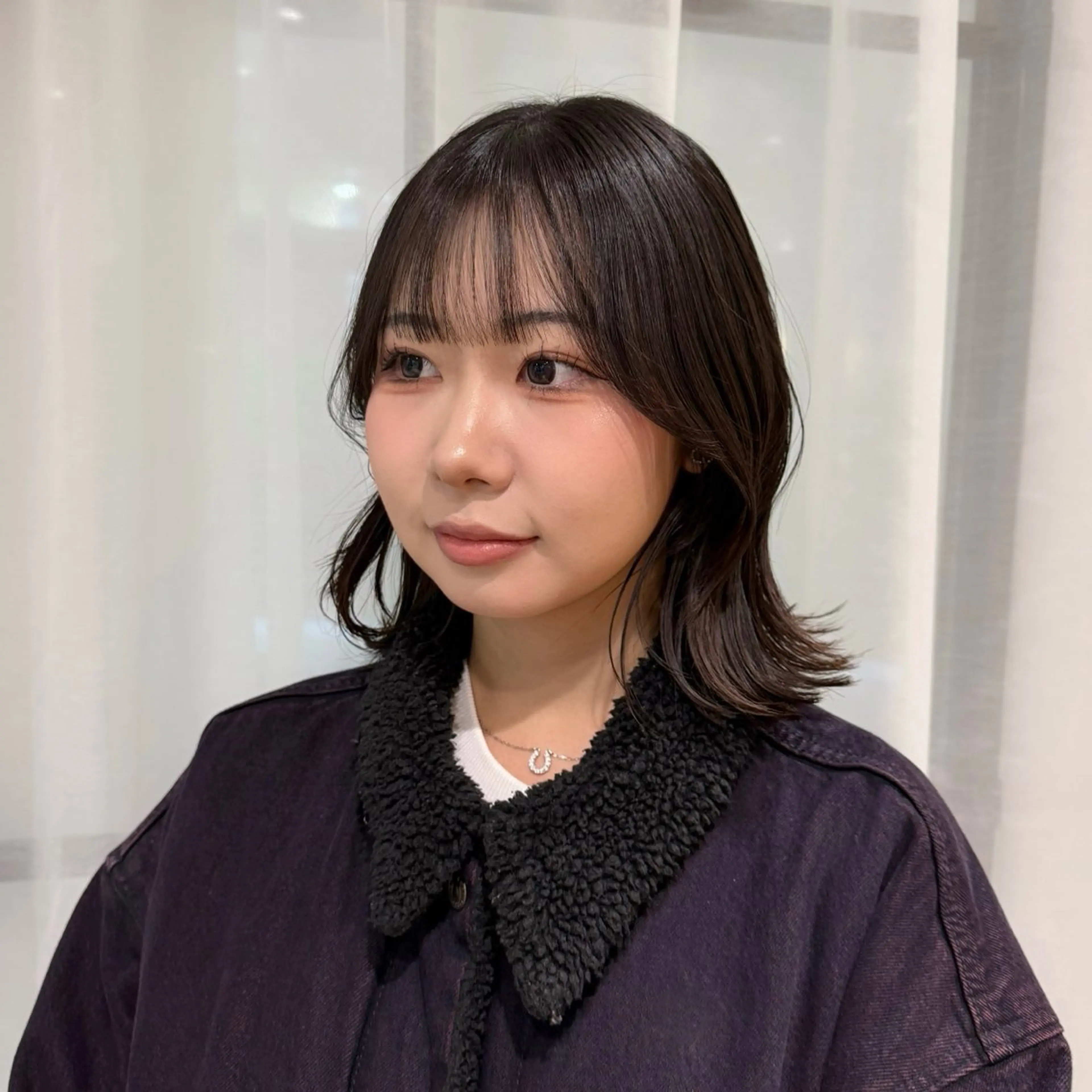 ミディアム カラー ブラウンカラー ダークブラウン ボブ くびれヘア カット nana/ボブ/ レイヤー/梅田のヘアスタイル