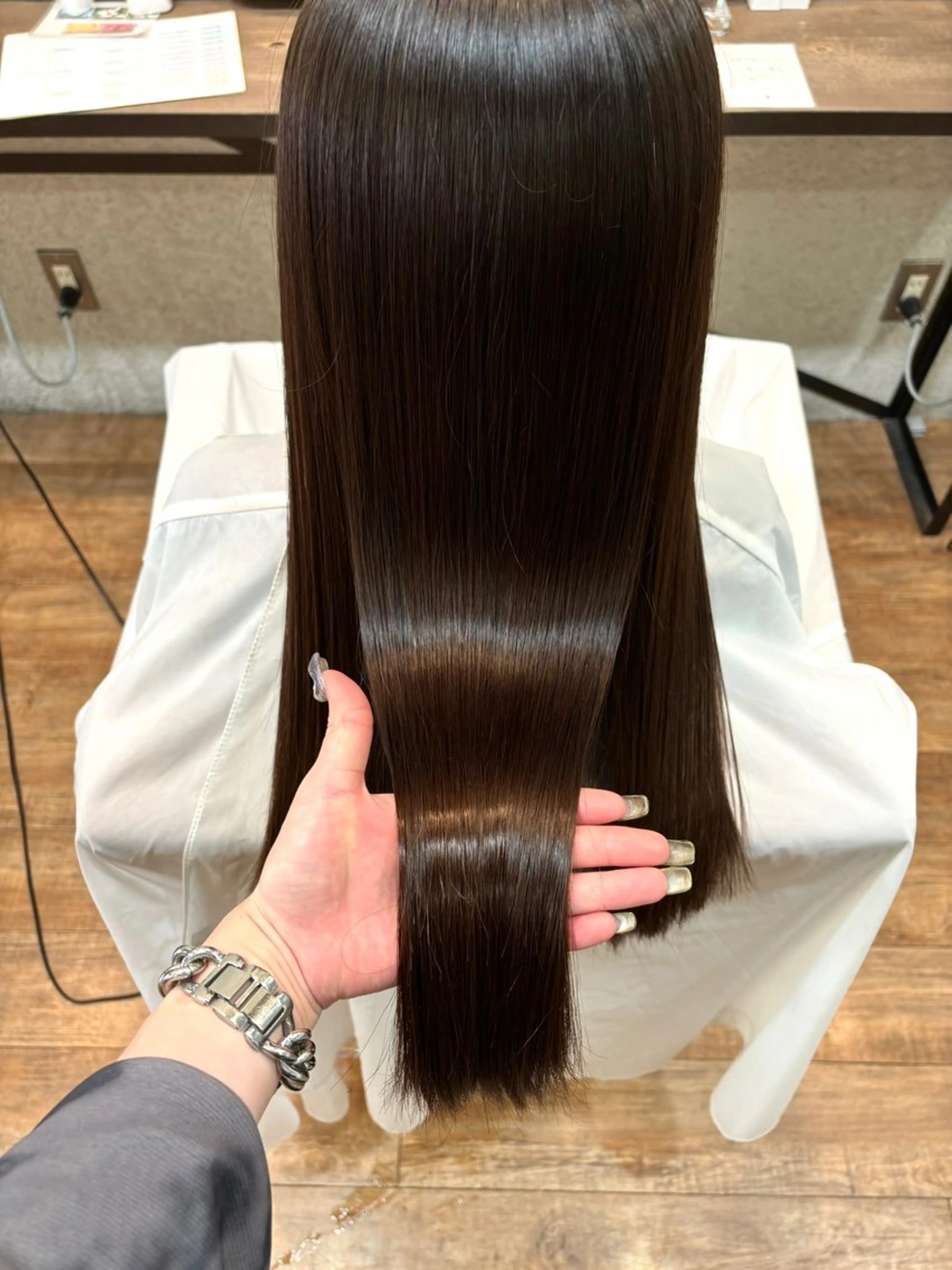 ロング 縮毛矯正 あべ ゆうかのヘアスタイル