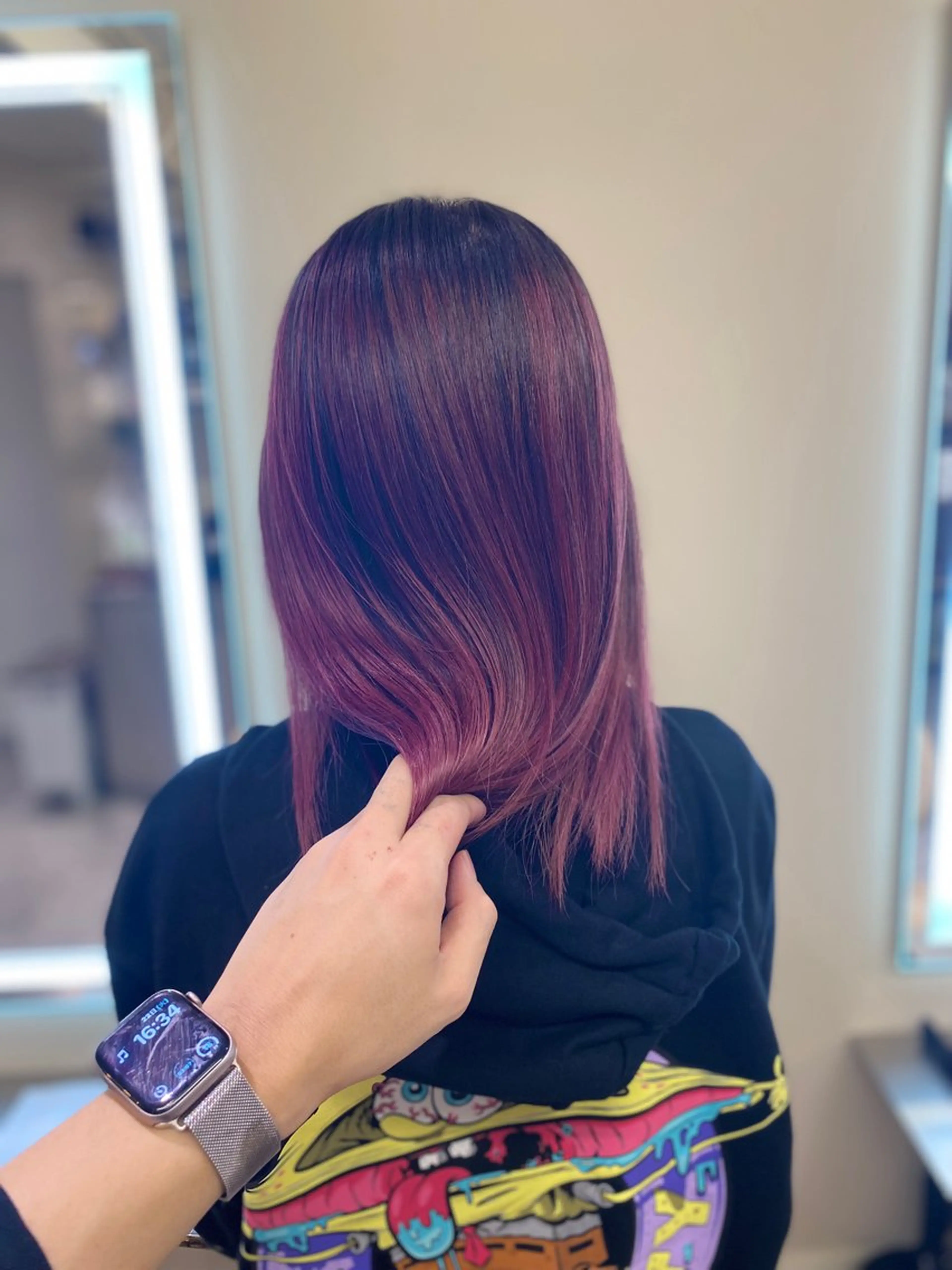 ロング カラー アディクシーカラー バレイヤージュ ブリーチ デザインカラー ダブルカラー カット ヘアカラー トリートメント opus 店長大和 レイヤー/赤み消しのヘアスタイル