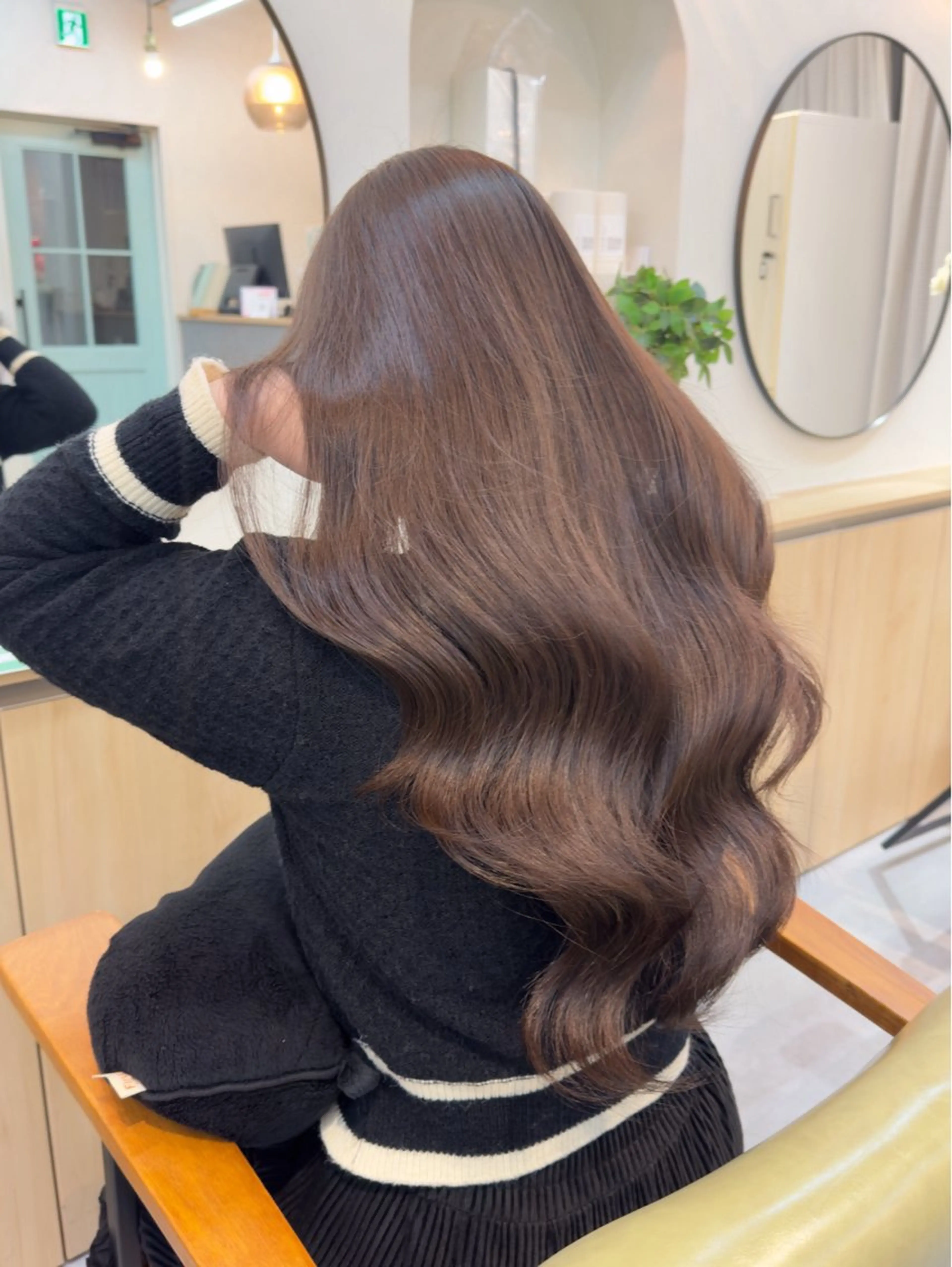 ロング カラー ブリーチ ダブルカラー ブリーチなしカラー レイヤー/顔周り /いいぬまみかのヘアスタイル