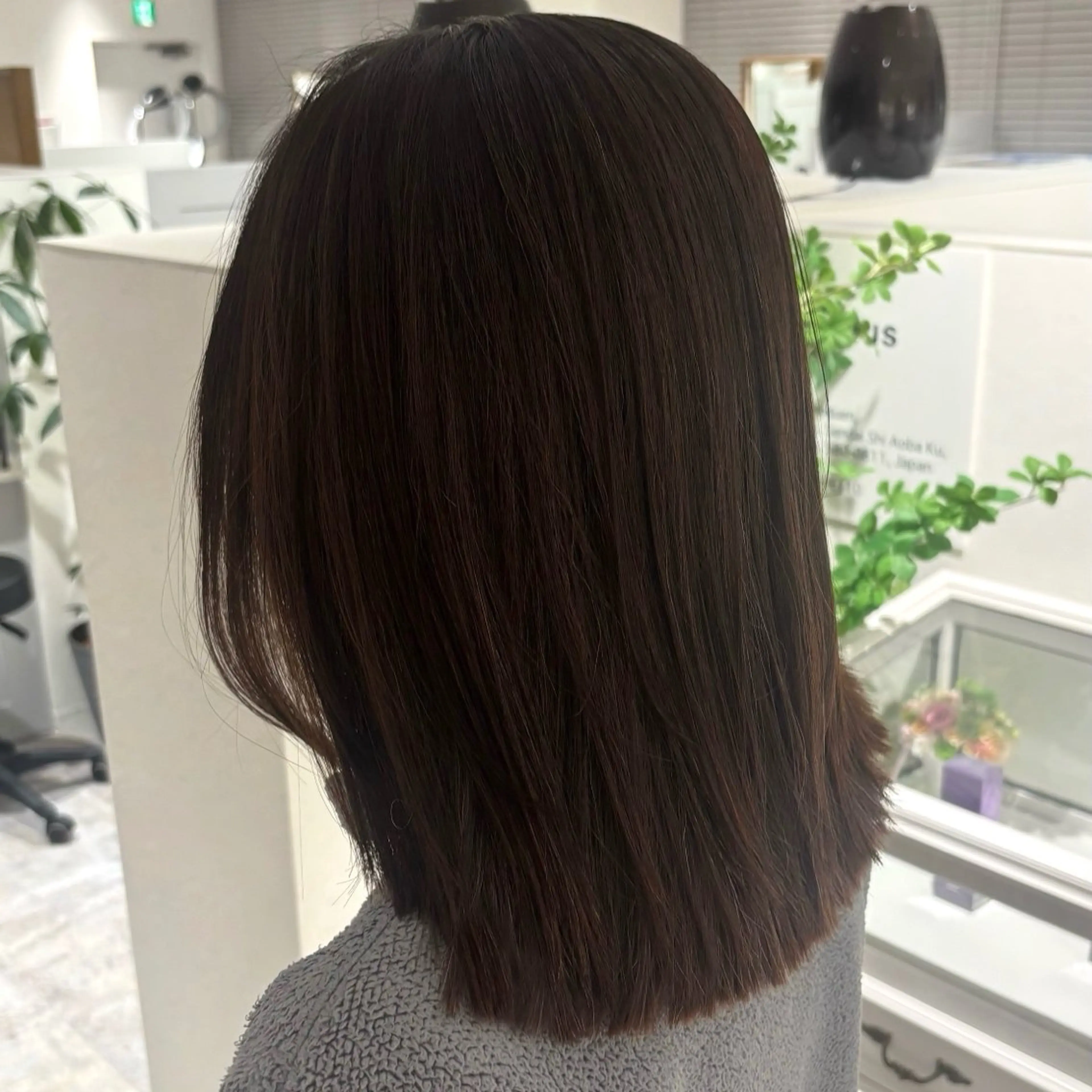 ミディアム カラー ブラウンカラー 田名部 愛乙のヘアスタイル