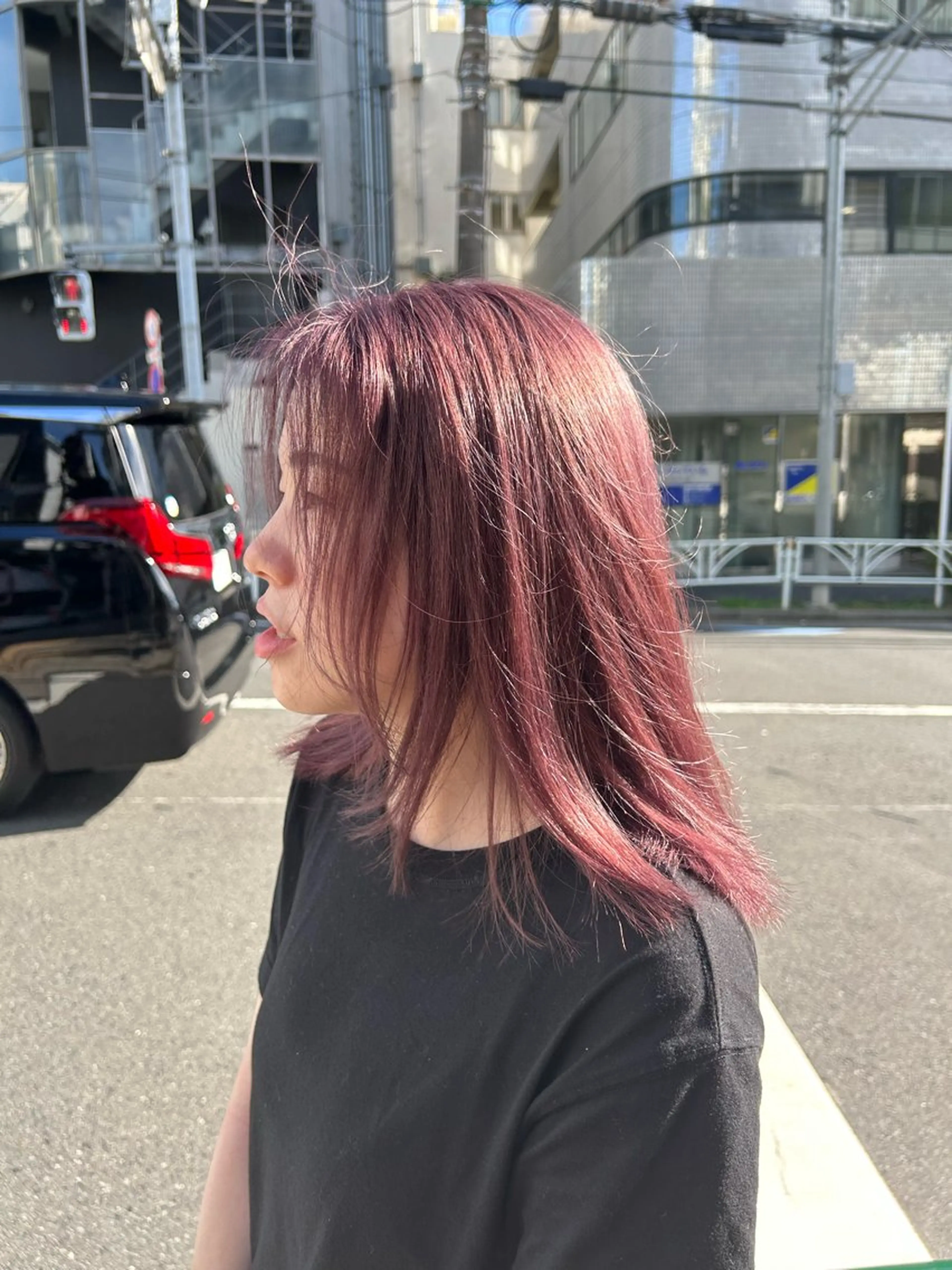 ミディアム くびれボブレイヤー 渋谷/kougaのヘアスタイル