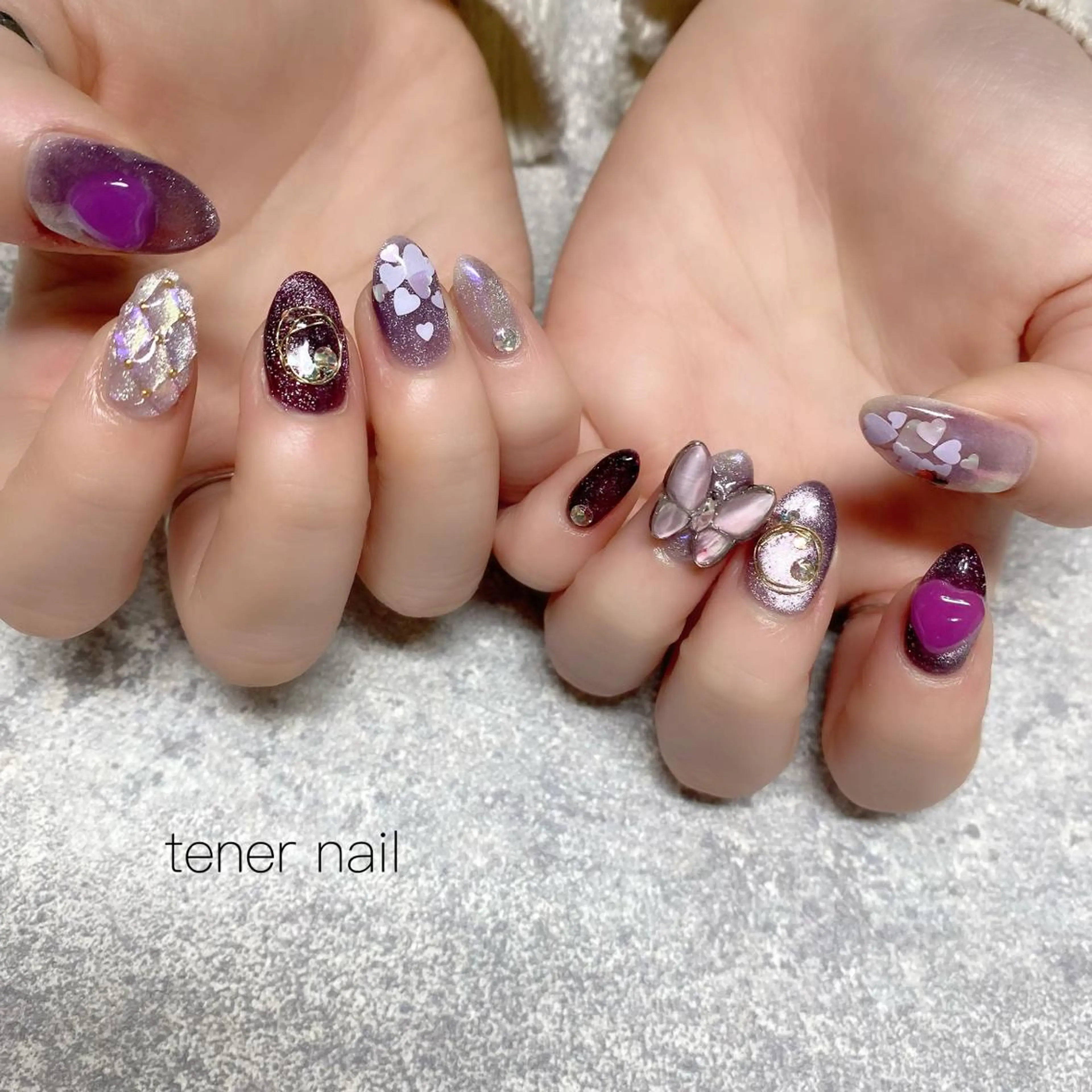 ネイル パープル テネルネイル tener nailのネイルデザイン