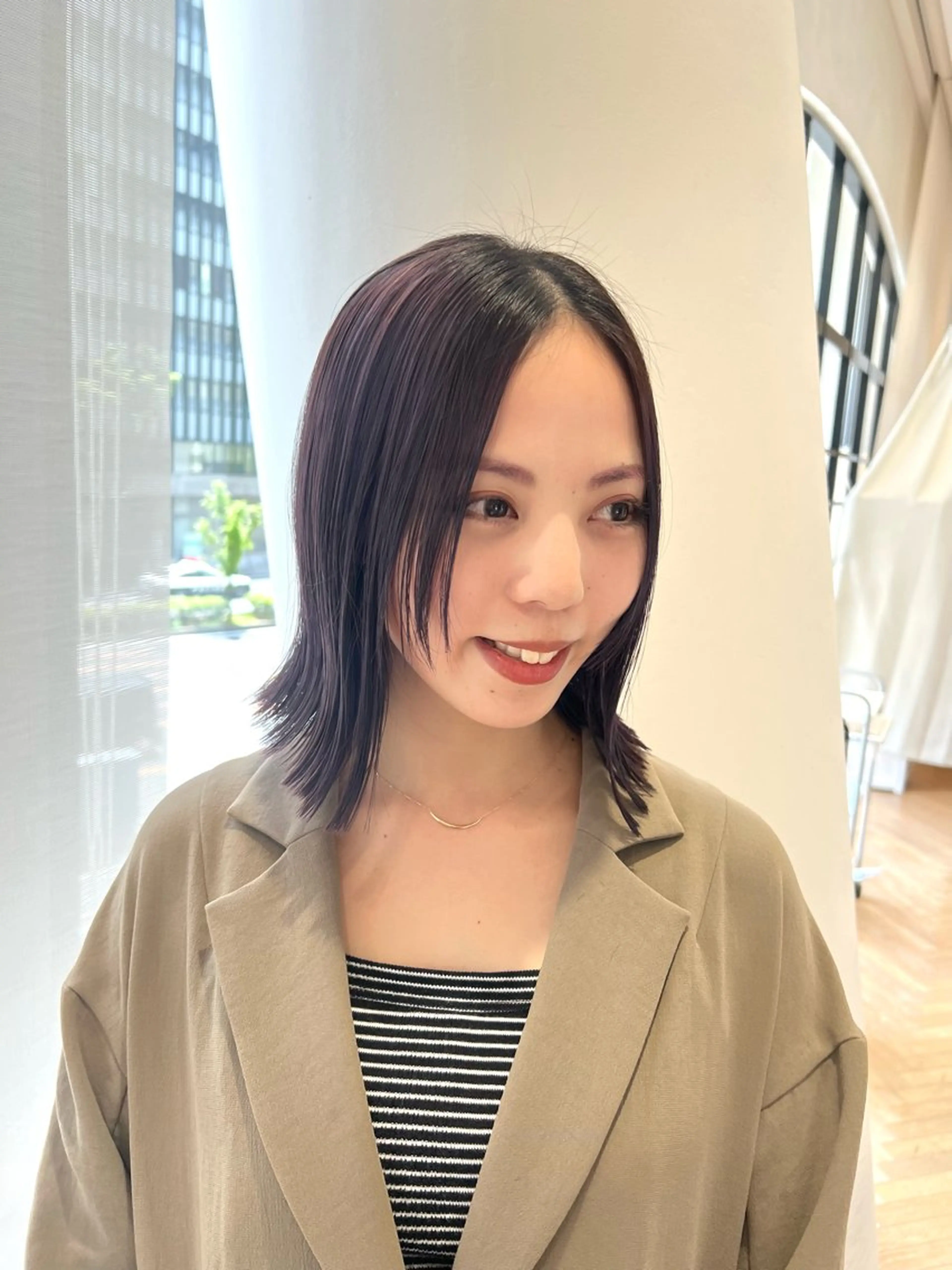 ミディアム カラー ラベンダーカラー 似合わせ/レイヤー 💟SAEのヘアスタイル