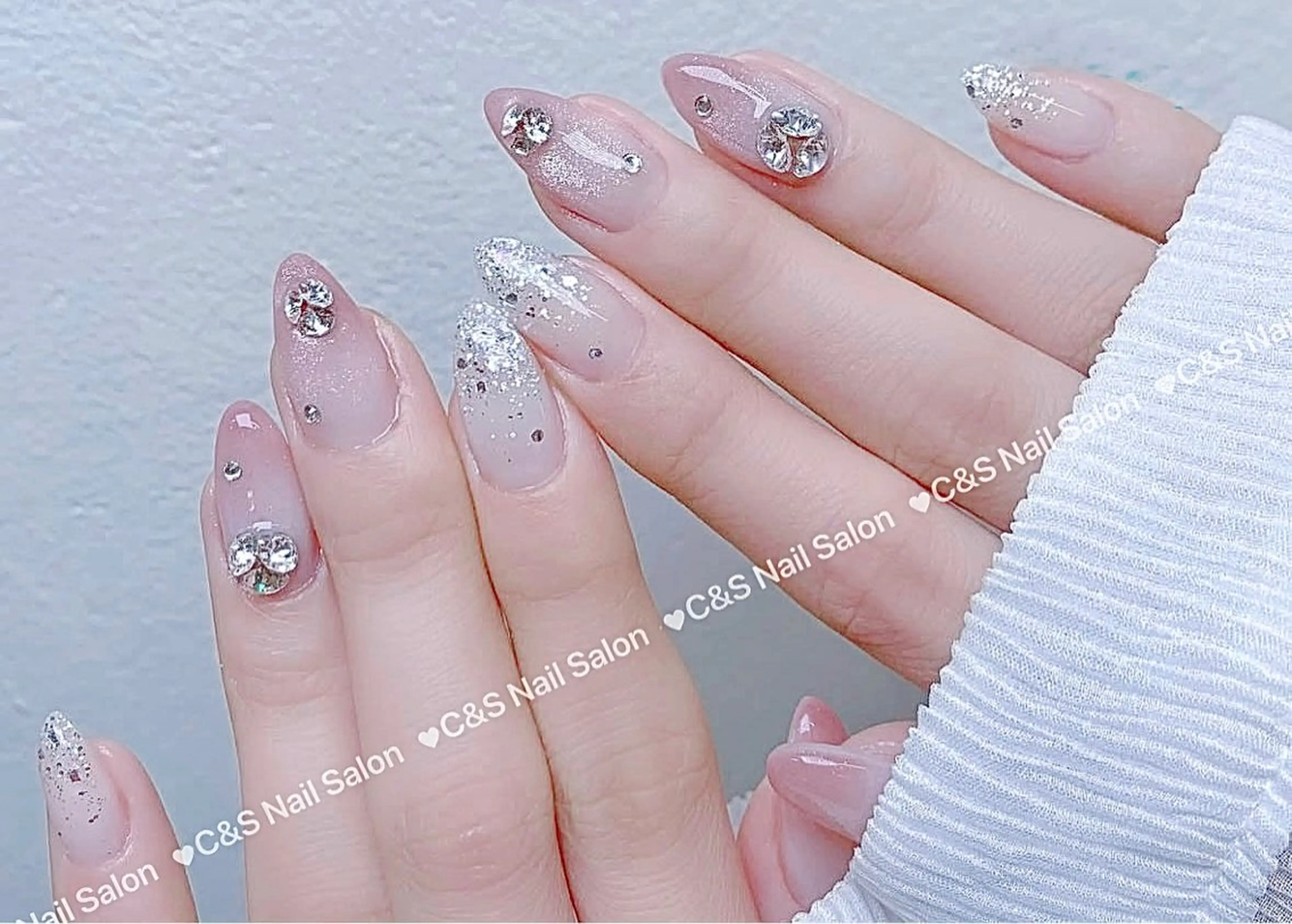 ネイル チークネイル 長さ出し フットネイル フレンチネイル ジェルネイル ハンドネイル C&S  Nail Salonのネイルデザイン
