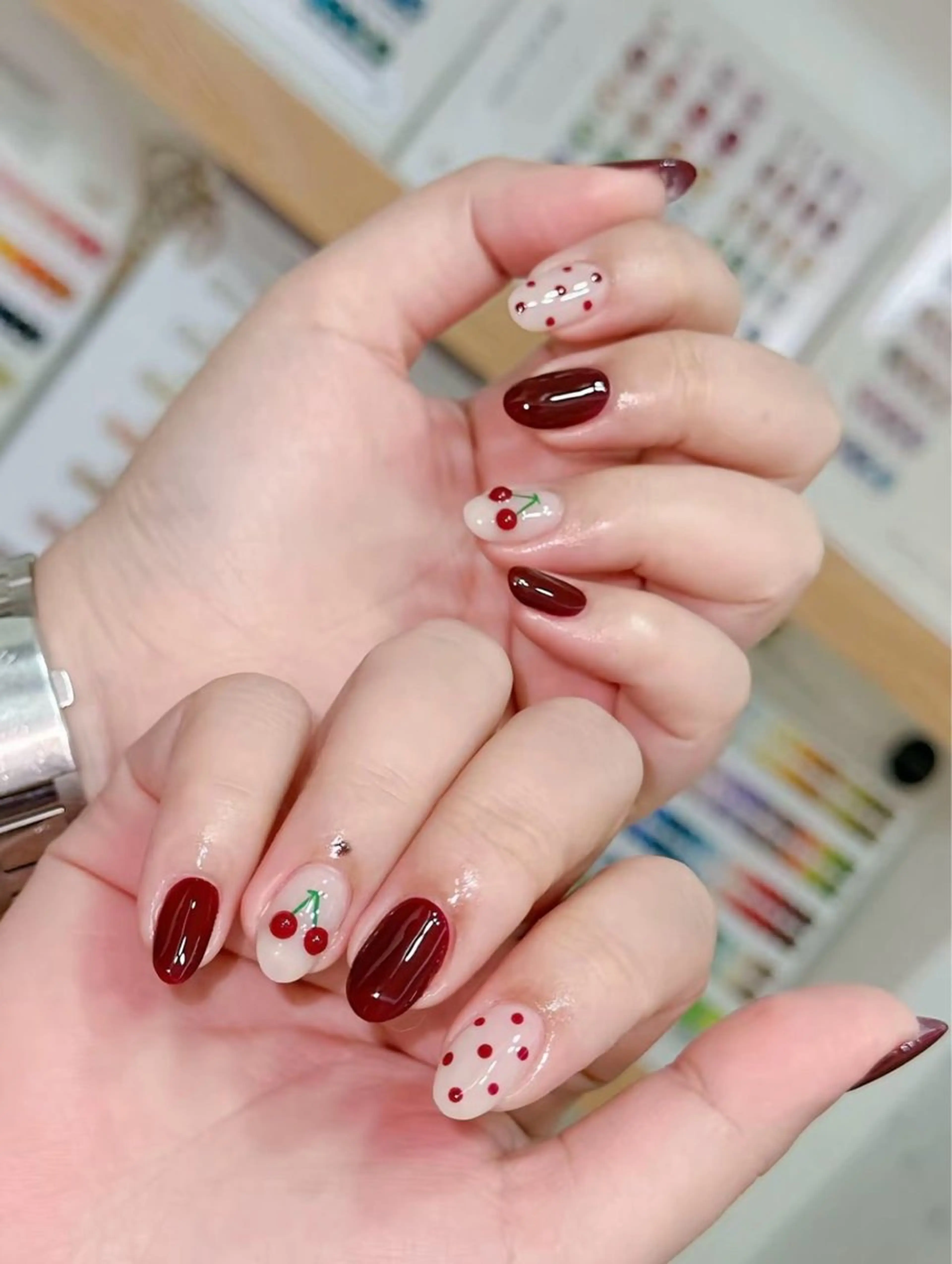 ネイル アートネイル 韓国ネイル マグネットネイル シンプルネイル ワンホンネイル Kawaii Nail Salonのネイルデザイン