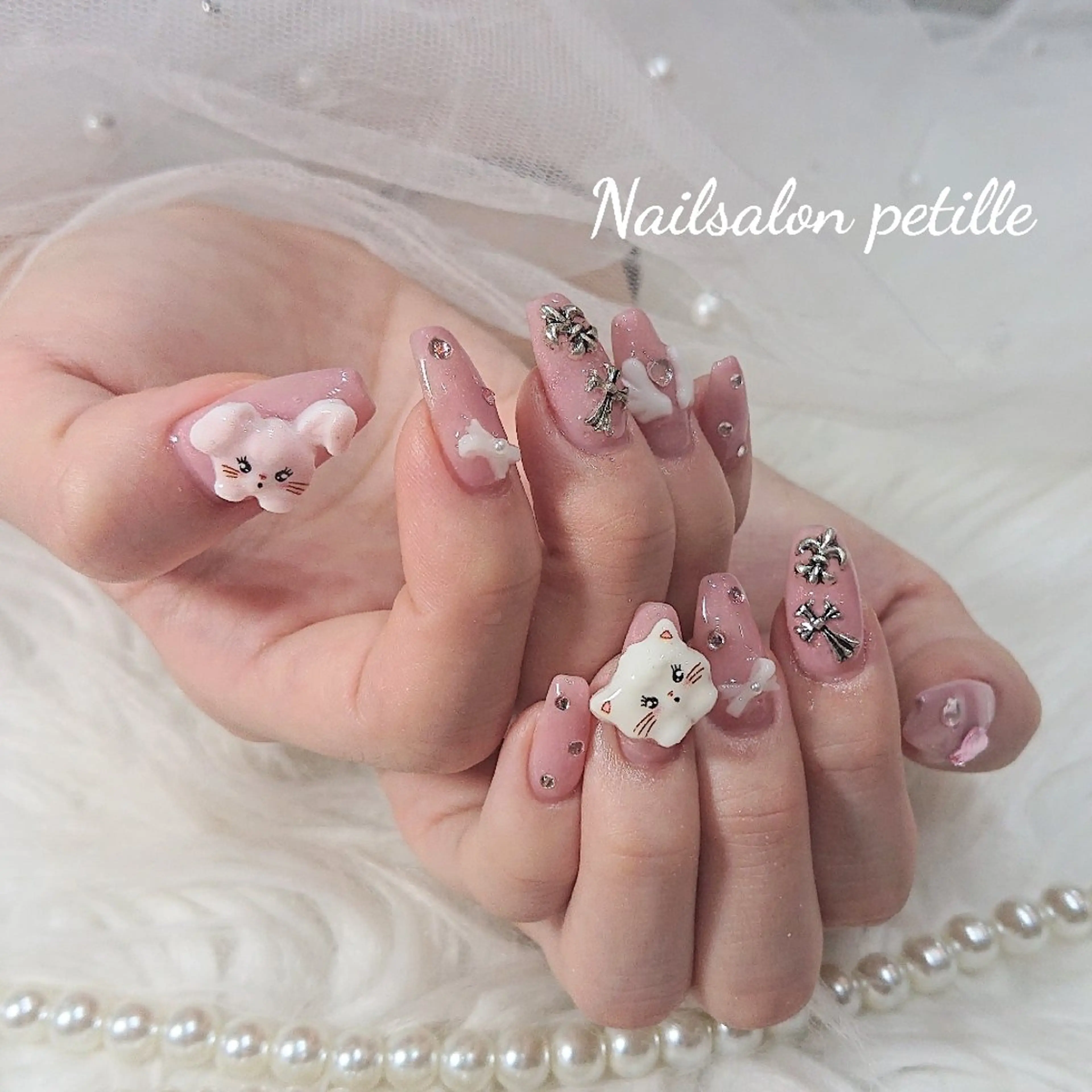 【スカルプ】オフ無し🌹チップ長さ出し10本+90分パーツ付け放題の写真