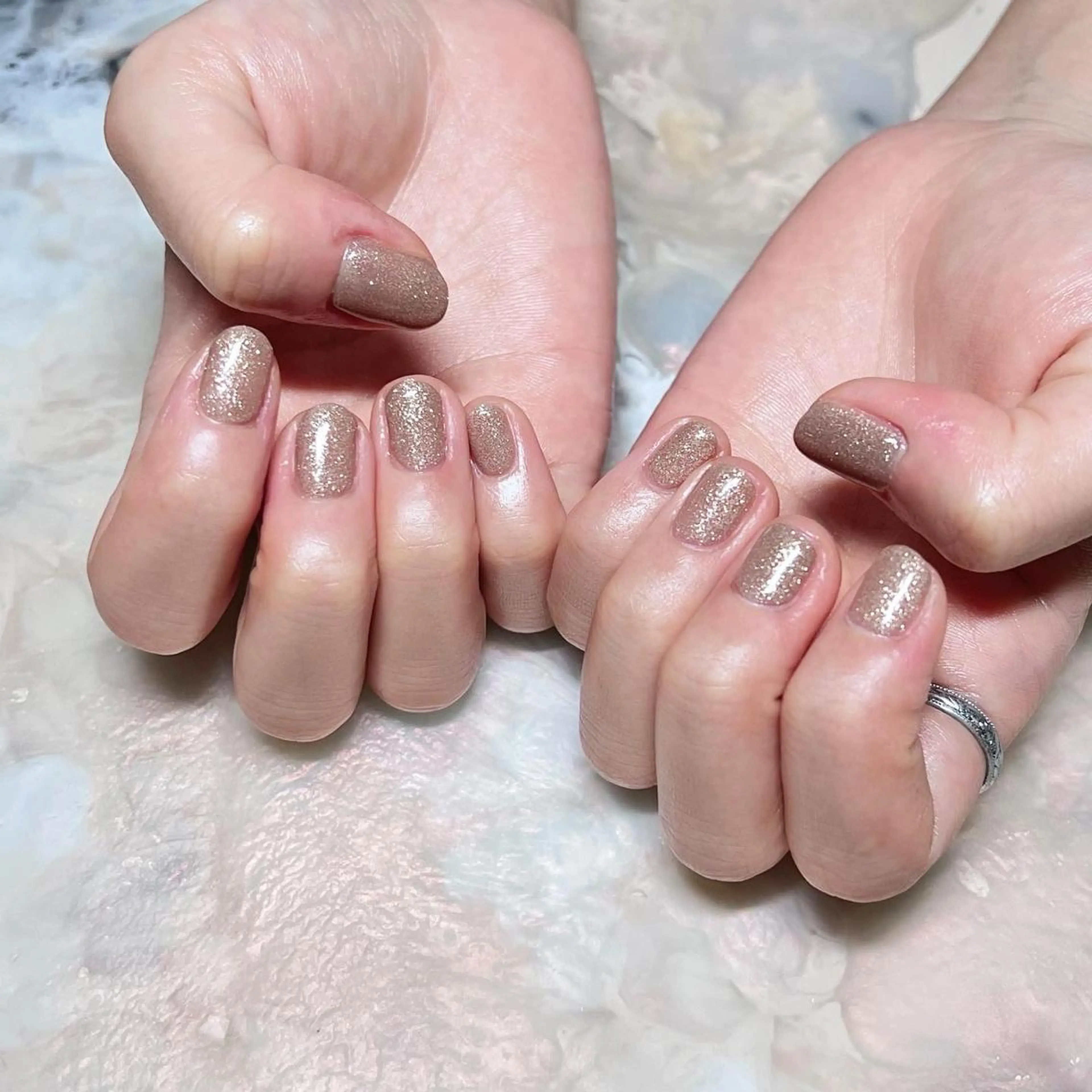 ネイル マグネットネイル ニュアンスネイル ショートネイル gemickle nailのネイルデザイン