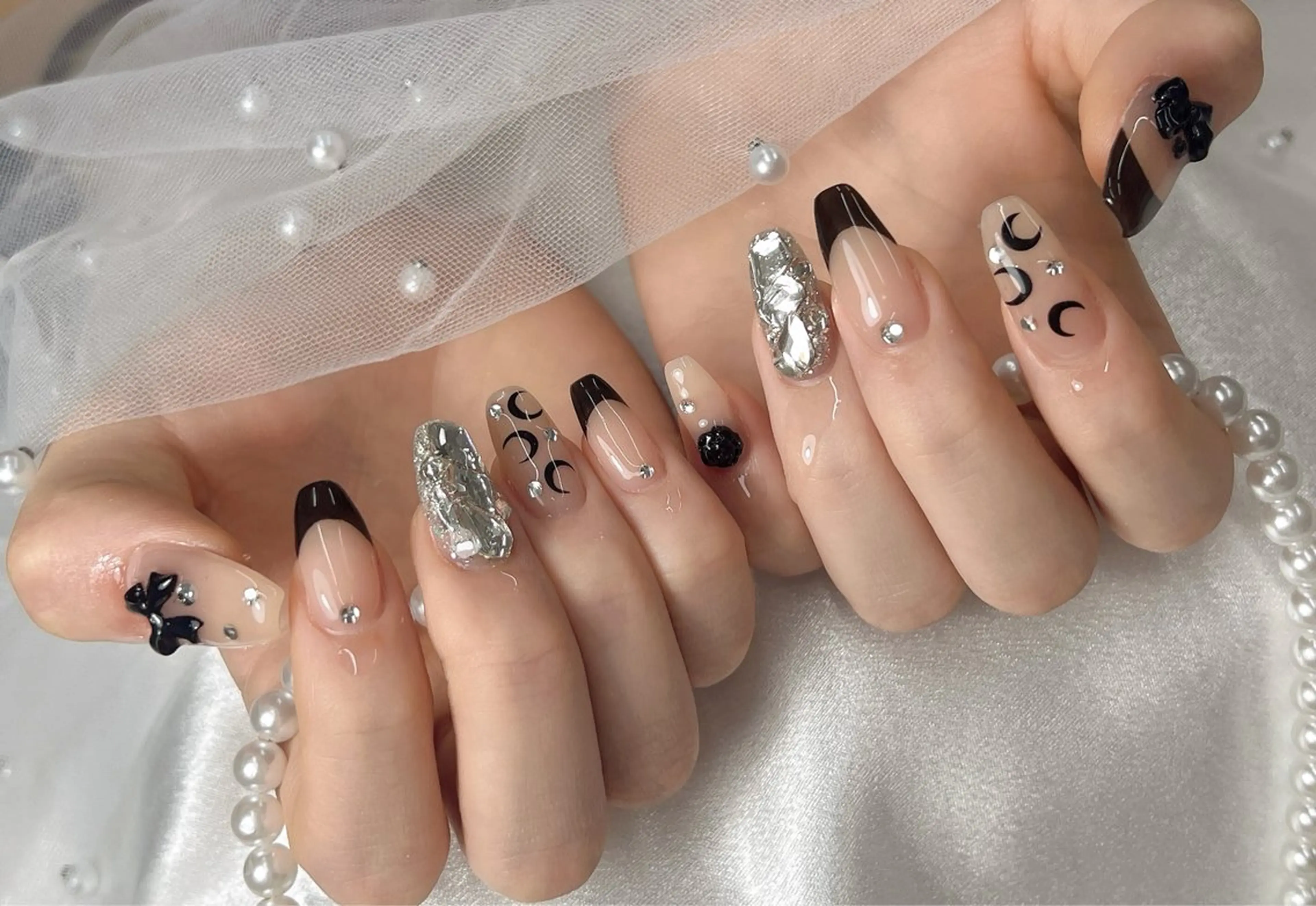 ネイル フレンチネイル ハンドネイル bijou nails 蓮のネイルデザイン