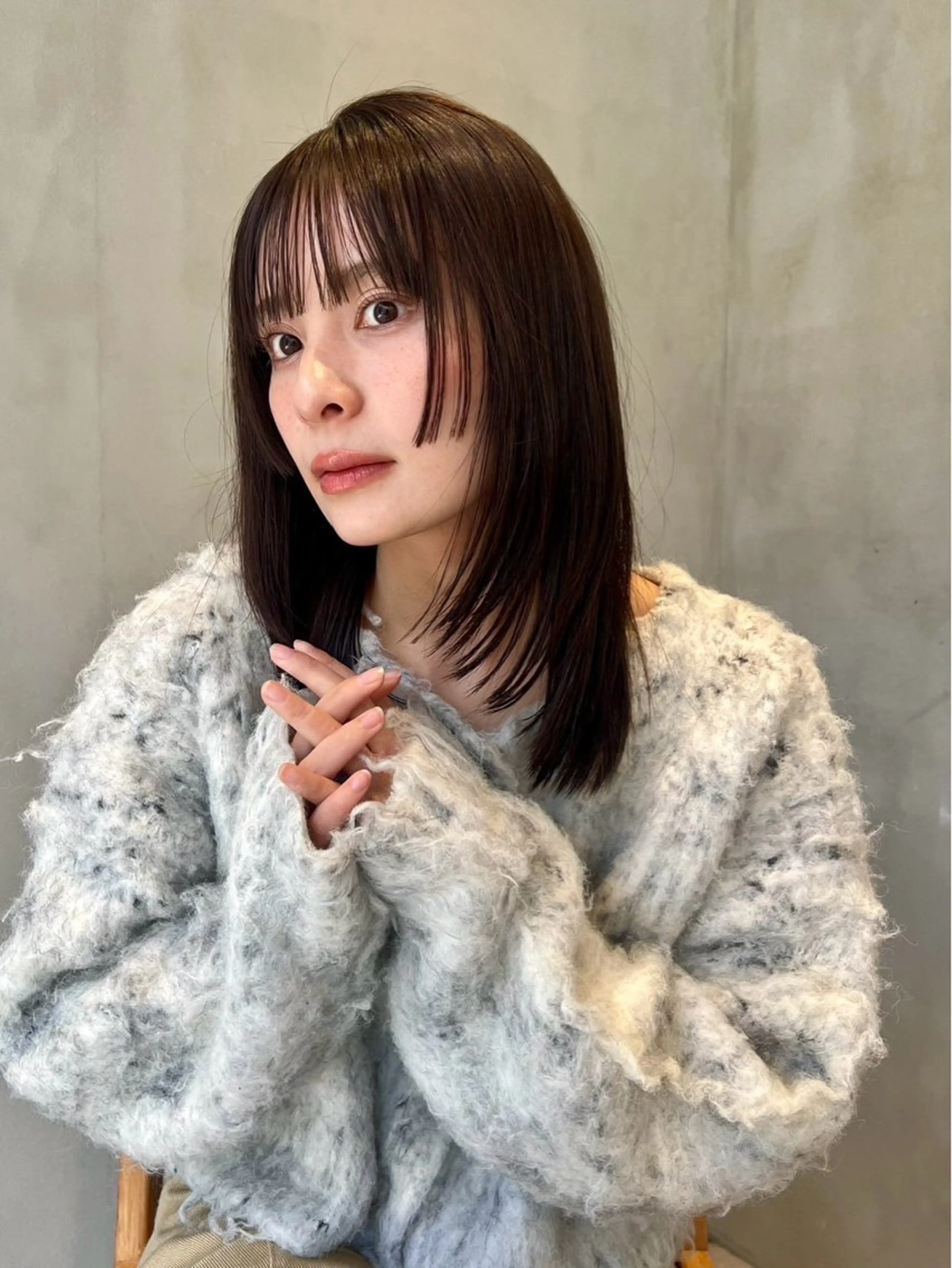 セミロング 似合わせカット/ ハイトーン/aoiのヘアスタイル