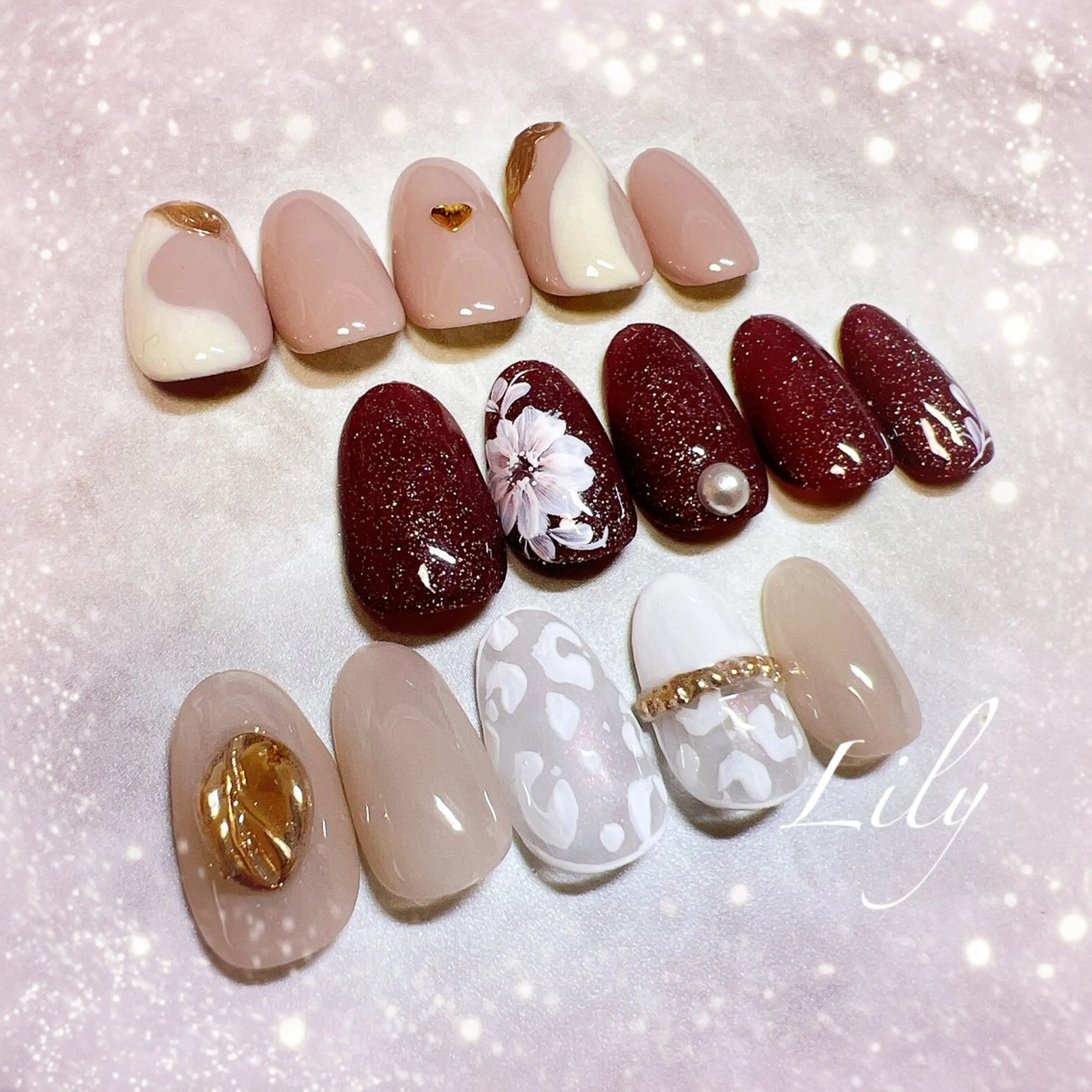 ネイル シンプルネイル ハンドネイル Lily*nail 🌻Mii🌻のネイルデザイン