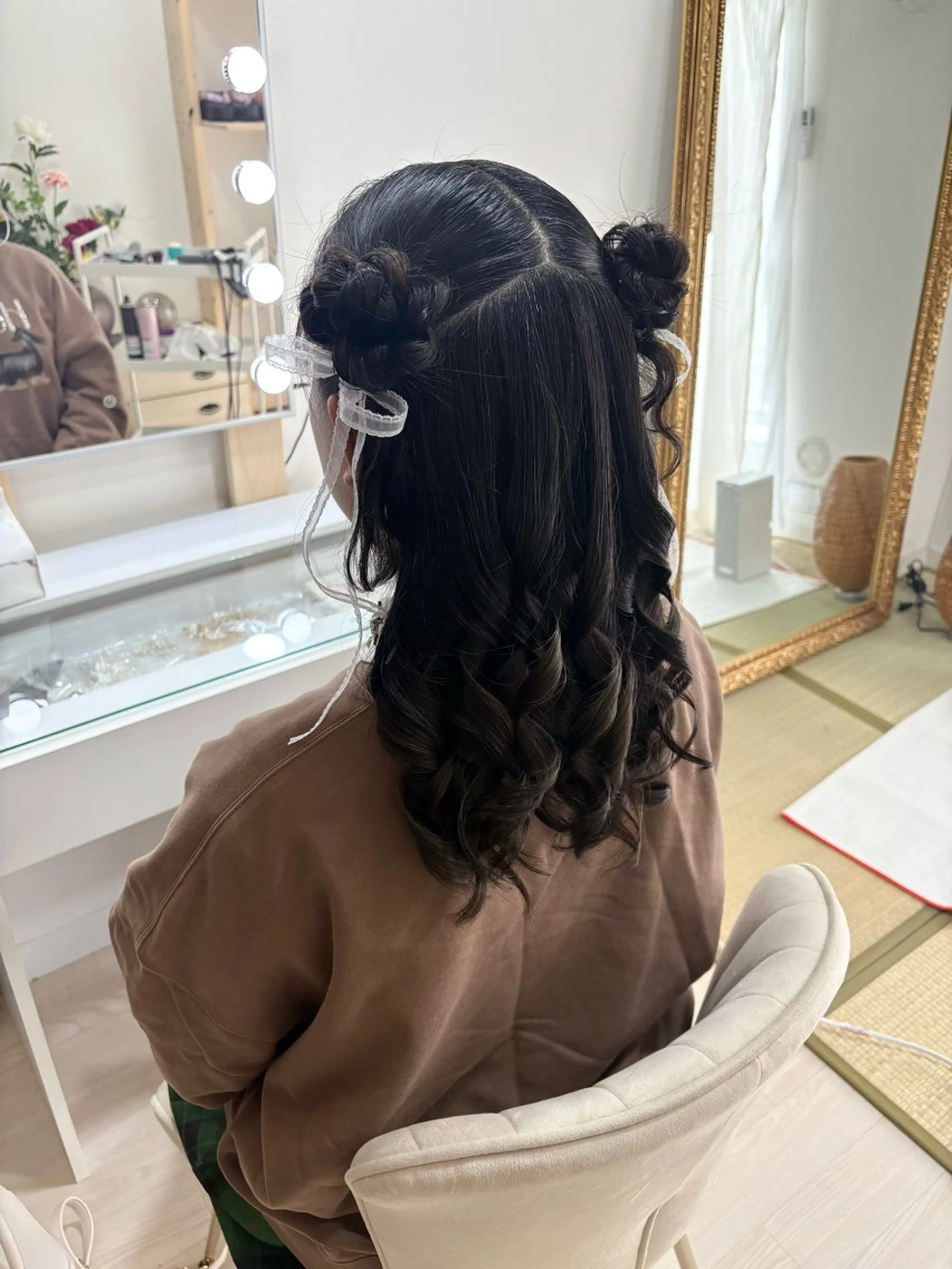 セミロング ヘアアレンジ ハーフアップ ヘアセット ヘアセットサロン /上坪愛美のヘアスタイル