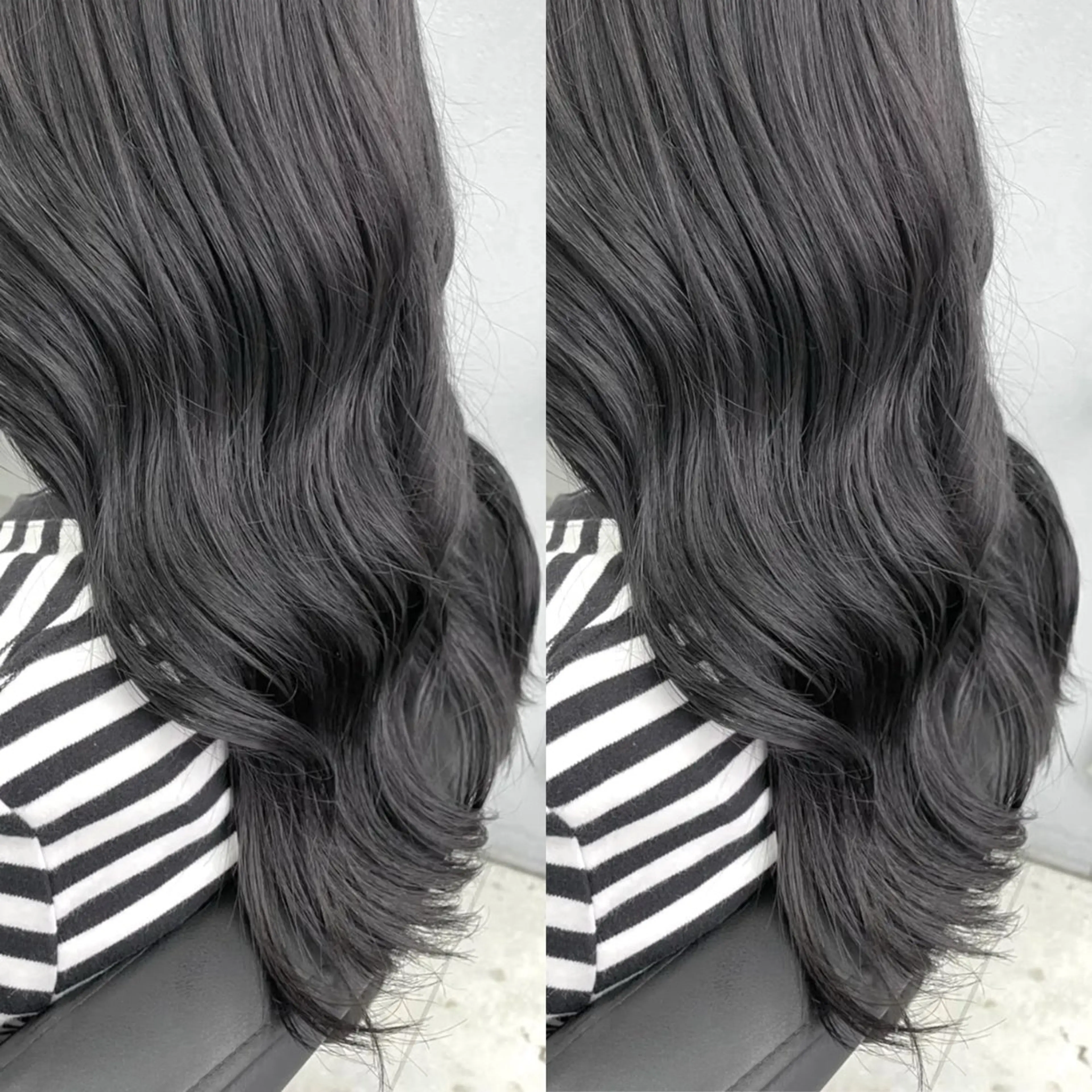 ロング カラー ダークグレー ヘアカラー トリートメント ヘアセット ブリーチ無しダブル カラー🦕まどかのヘアスタイル