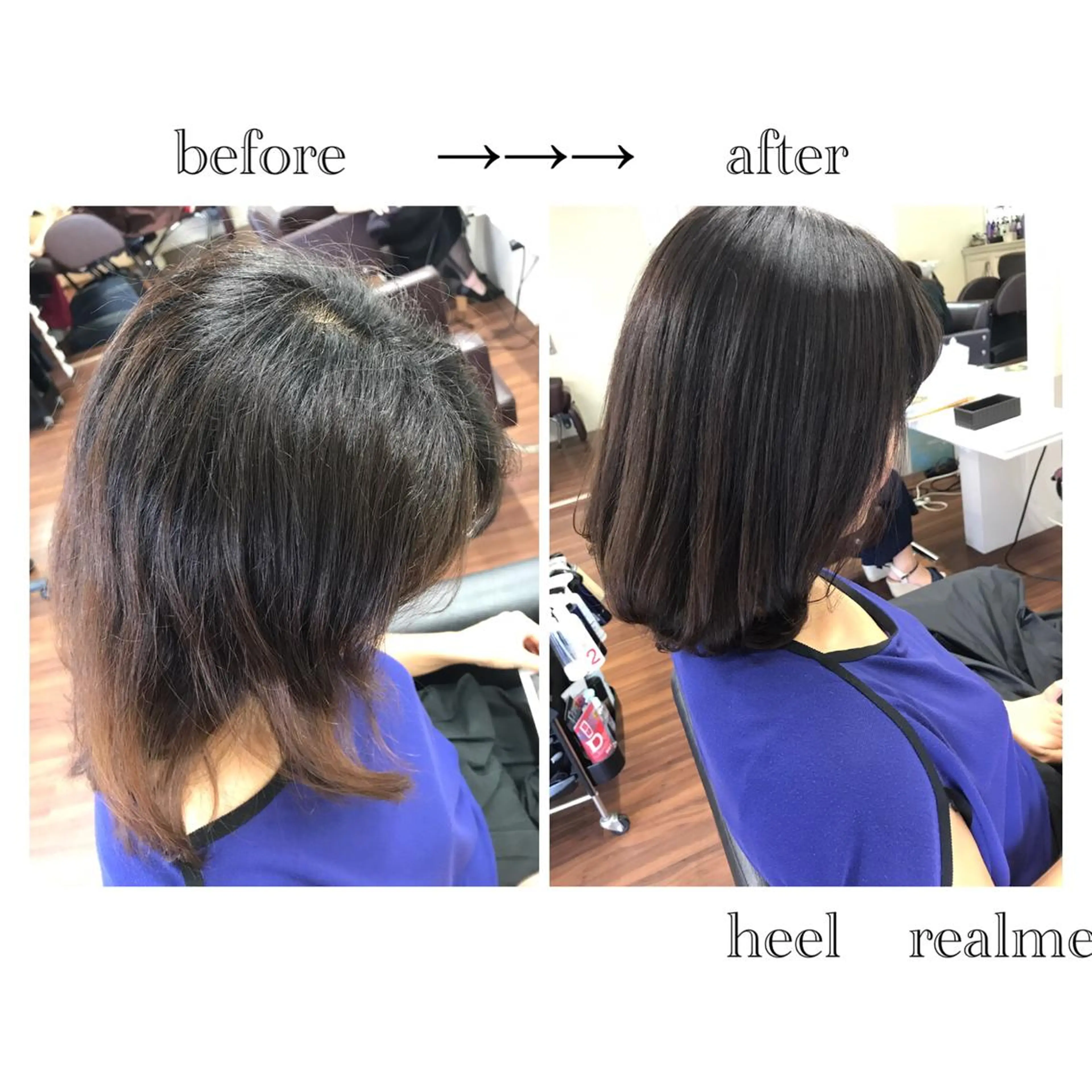 ミディアム カラー パーマ 髪質改善 トリートメント ストレートパーマ 成松 勇治のヘアスタイル