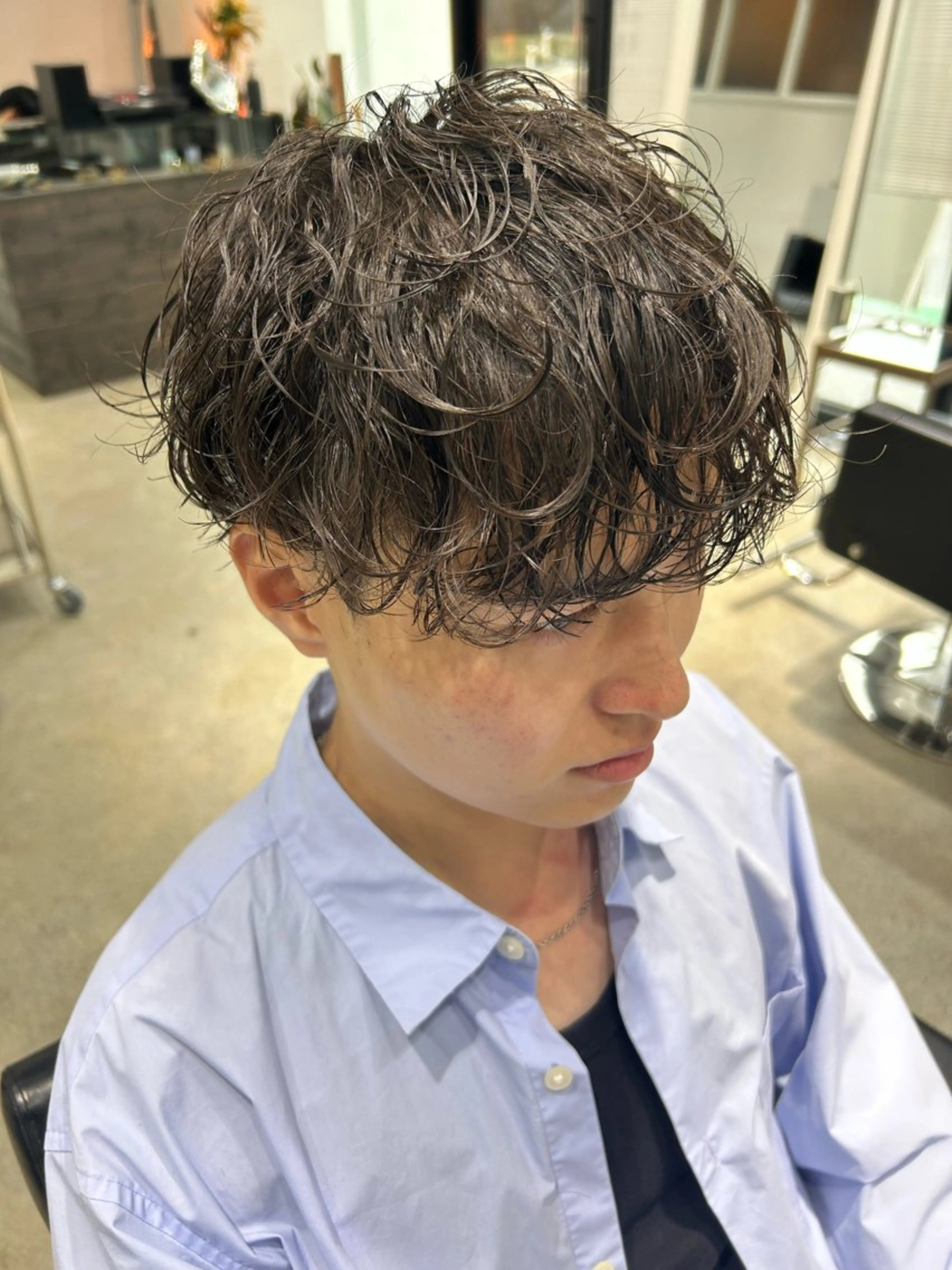 メンズ センターパート メンズ韓国風 マッシュ メンズパーマ 刈り上げ カット パーマ トリートメント 船橋/パーマ/メンズ キチ/RITSU🪡のヘアスタイル