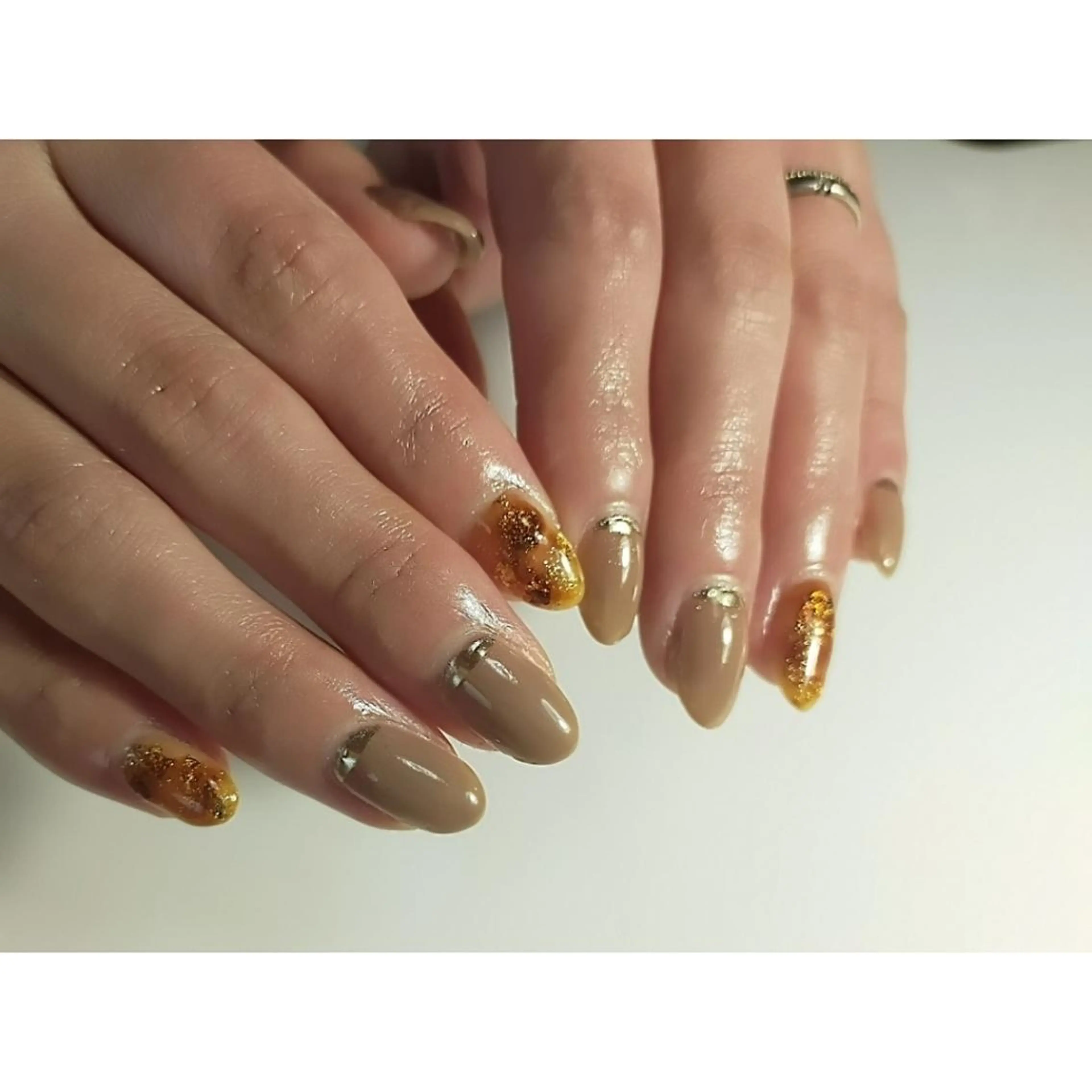 ネイル アートネイル べっ甲ネイル ミラーネイル Riche. ﾈｲﾙｻﾛﾝﾘｼｪのネイルデザイン