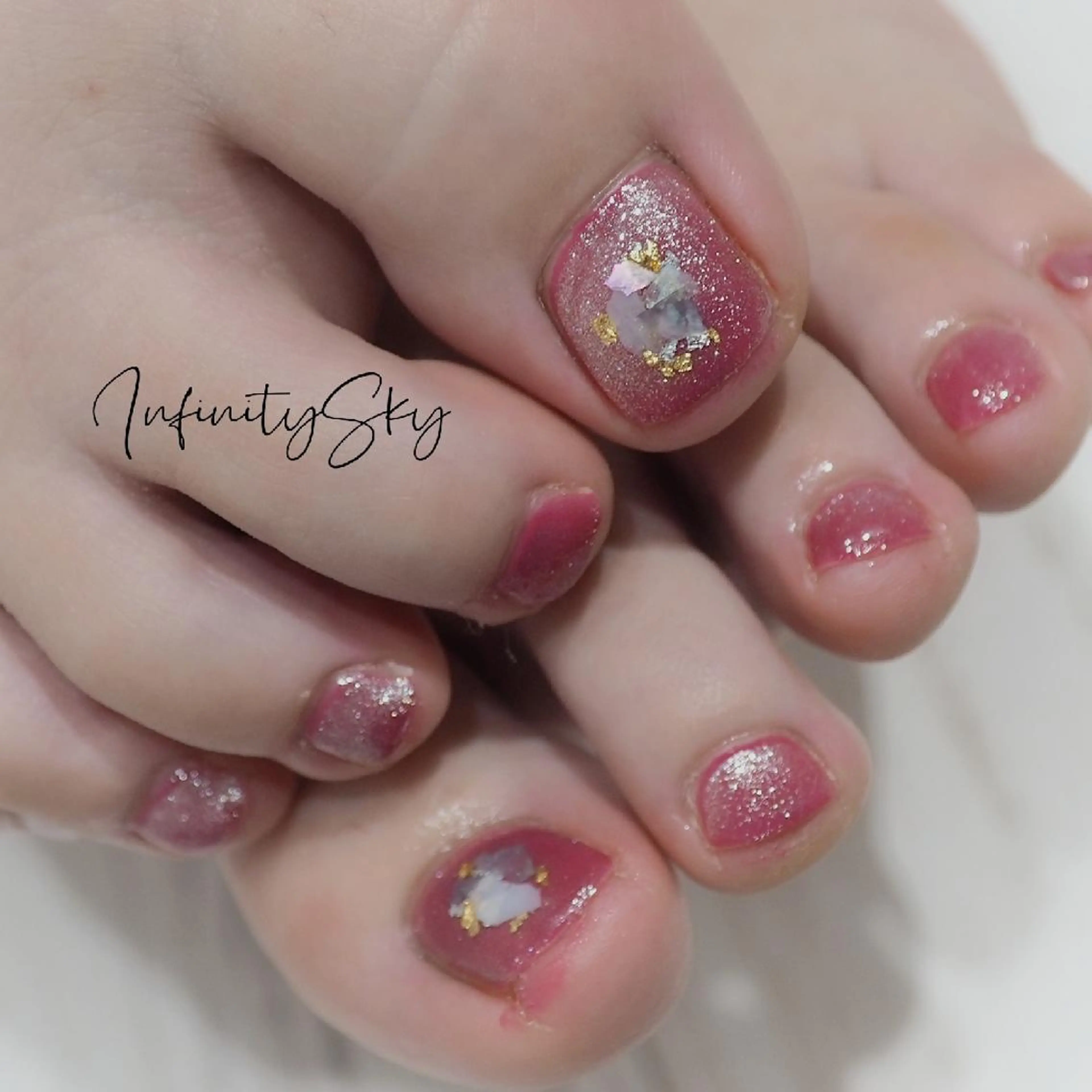 ネイル アートネイル マグネットネイル ワンカラーネイル フットネイル infinity skyのネイルデザイン