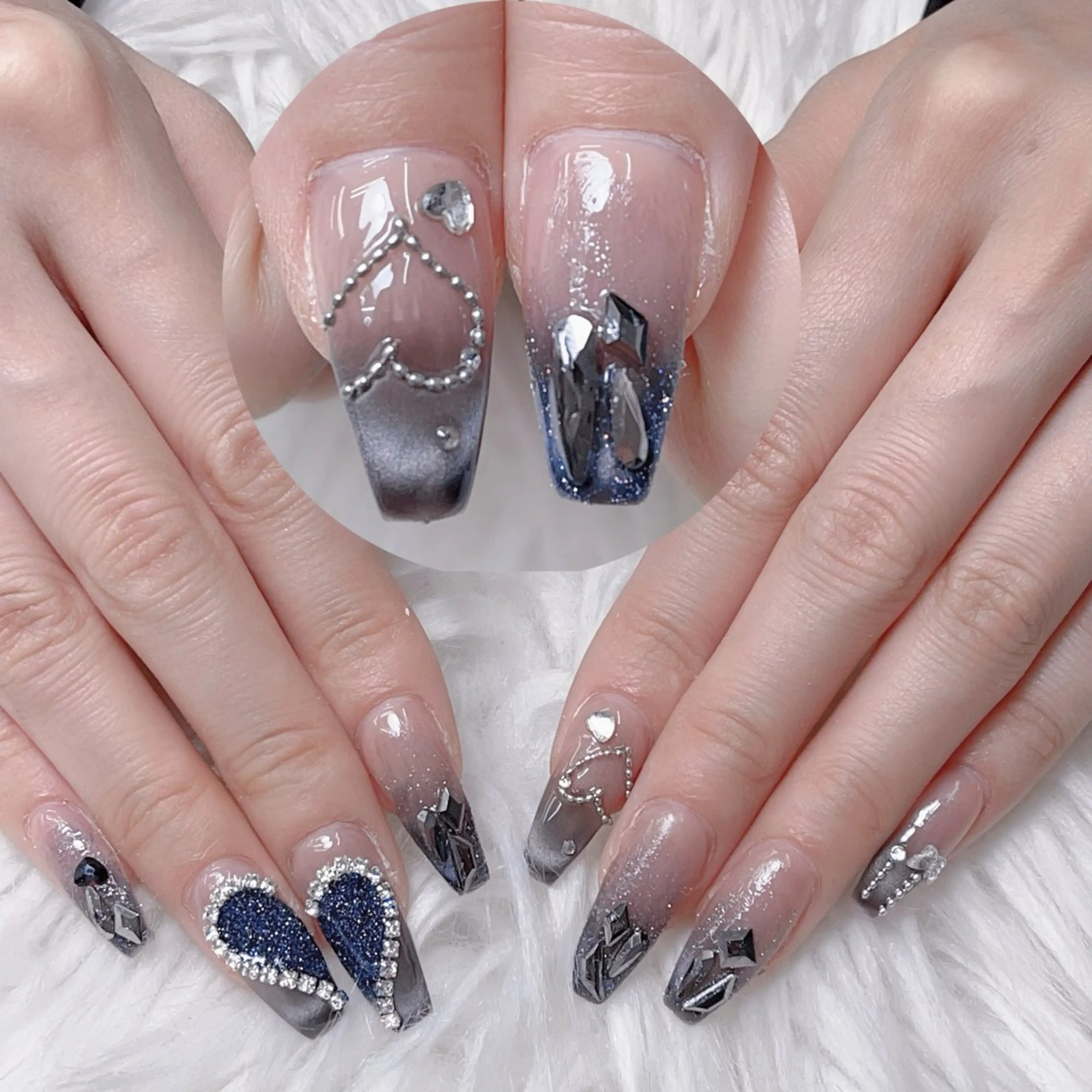 メンズ ネイル アートネイル フレンチネイル ジェルネイル キラキラネイル パラジェル ハンドネイル Bloom スカルプ専門店のネイルデザイン