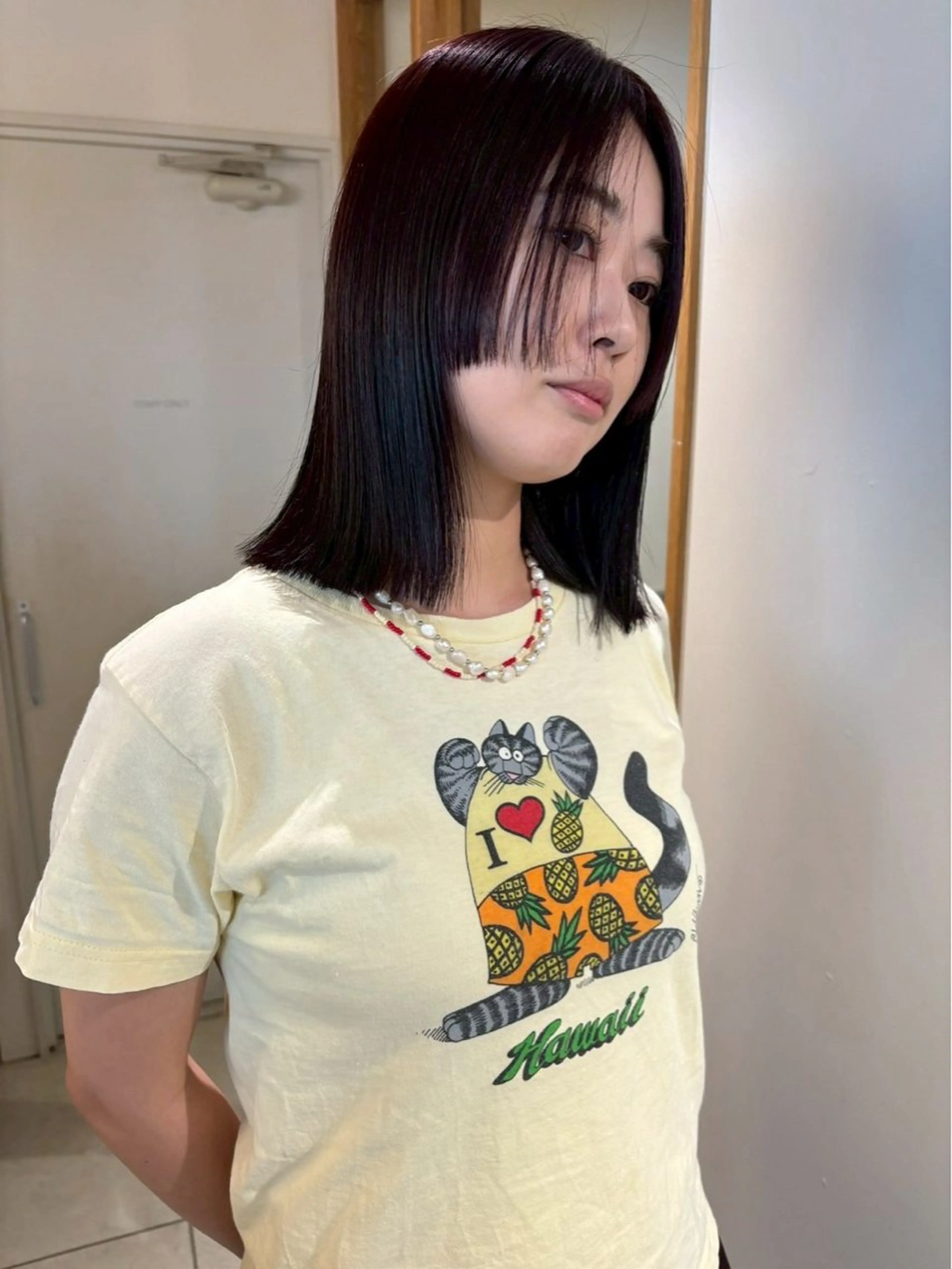 ミディアム 縮毛矯正 横井 優奈のヘアスタイル