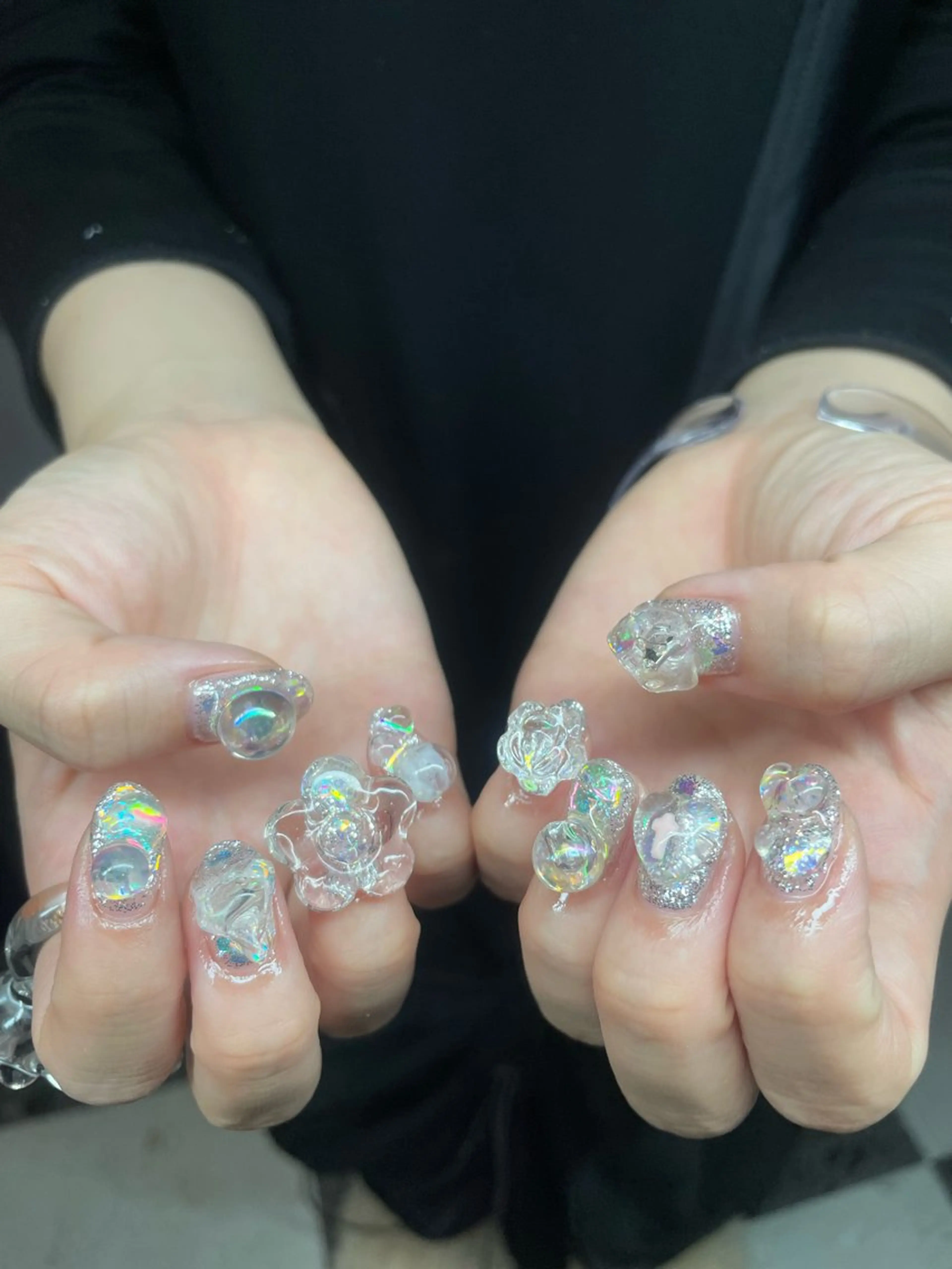 ネイル クリアネイル ハンドネイル posa nail モエミのネイルデザイン