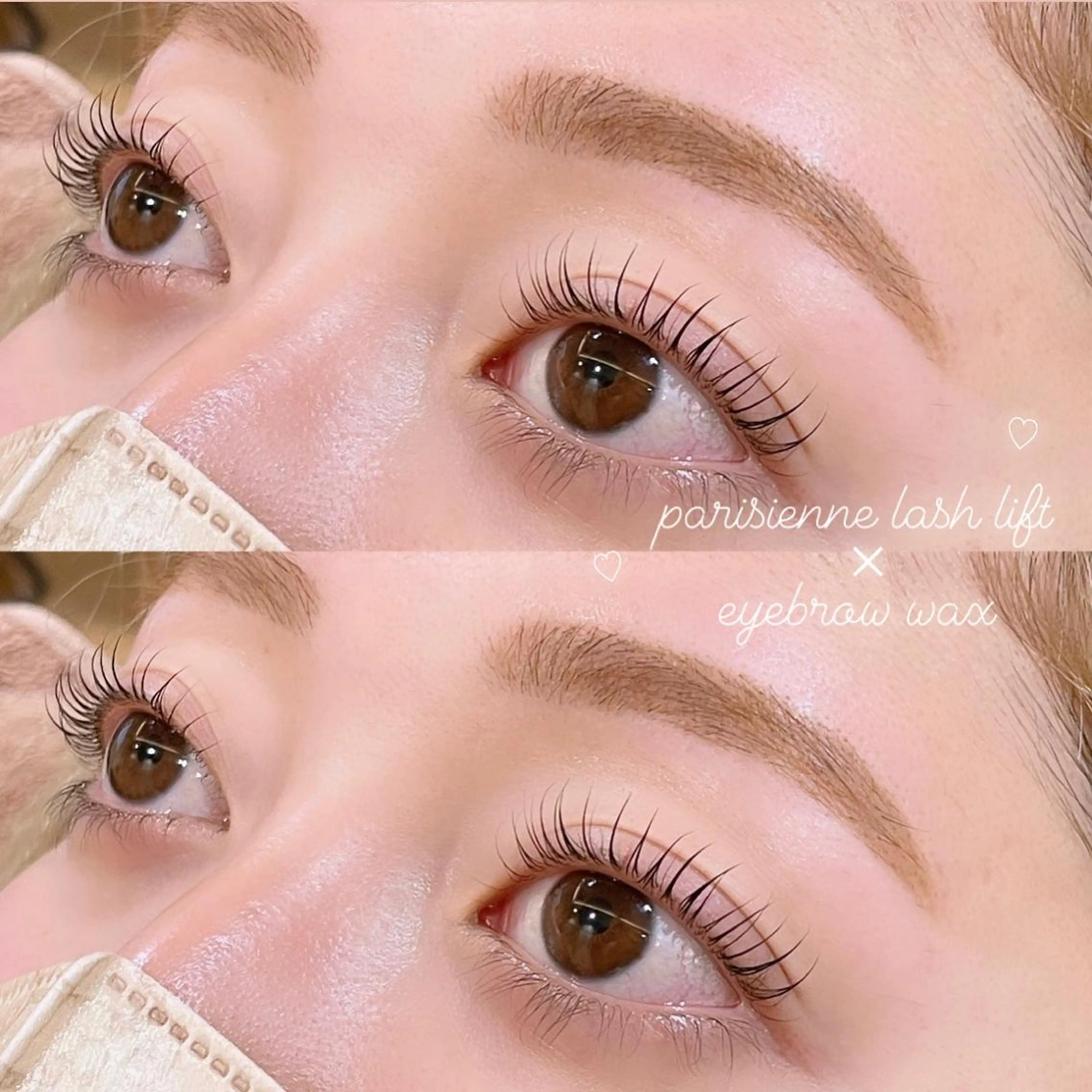 🩵まつ毛パーマ上下+アイブロウwax脱毛🩵(再来+550円)の写真