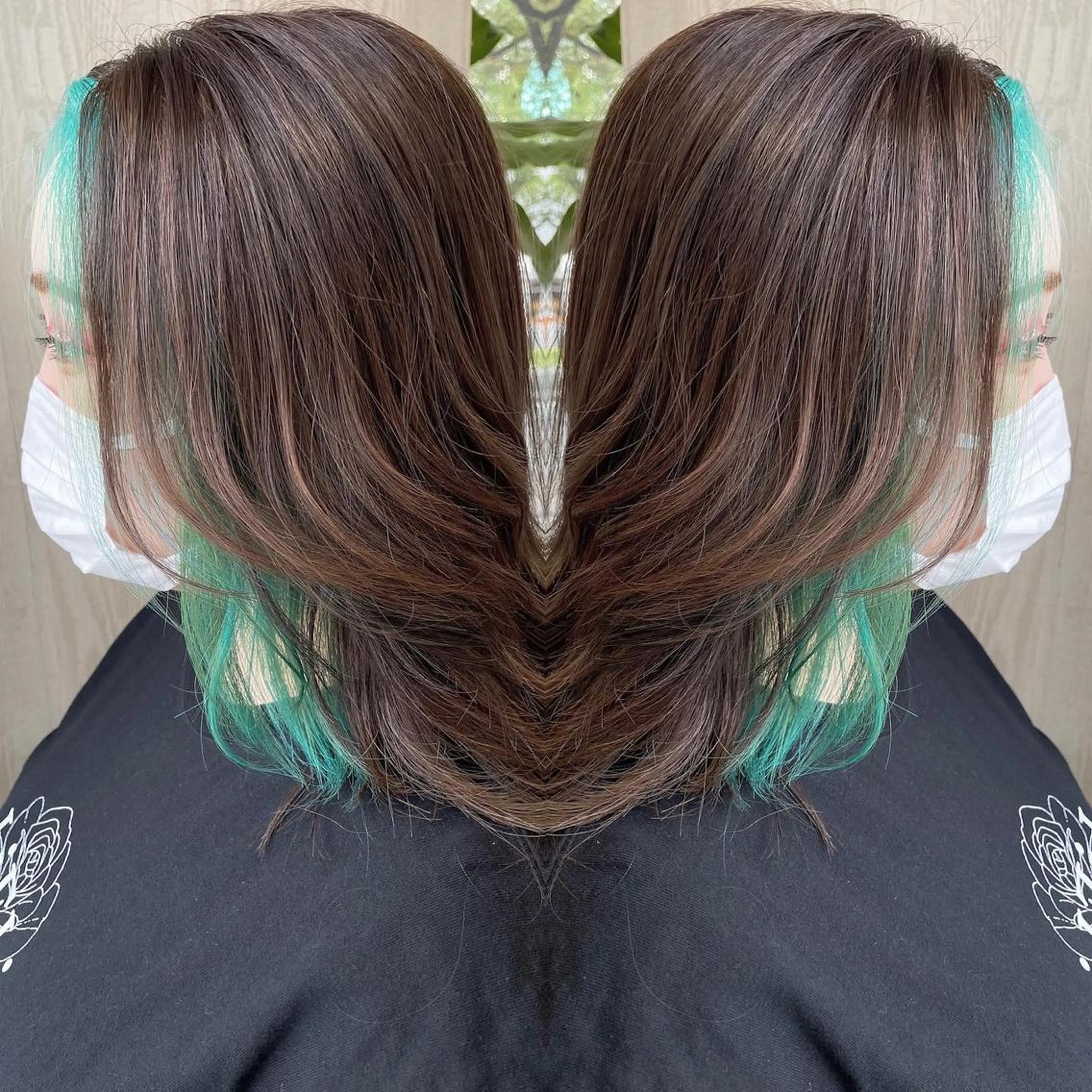 セミロング カラー アッシュ ミストバング  フェイスフレーミング インナーカラー 外国人風カラー ヘアカラー トリートメント 河合秀明/ショート /ボブ/レイヤーのヘアスタイル