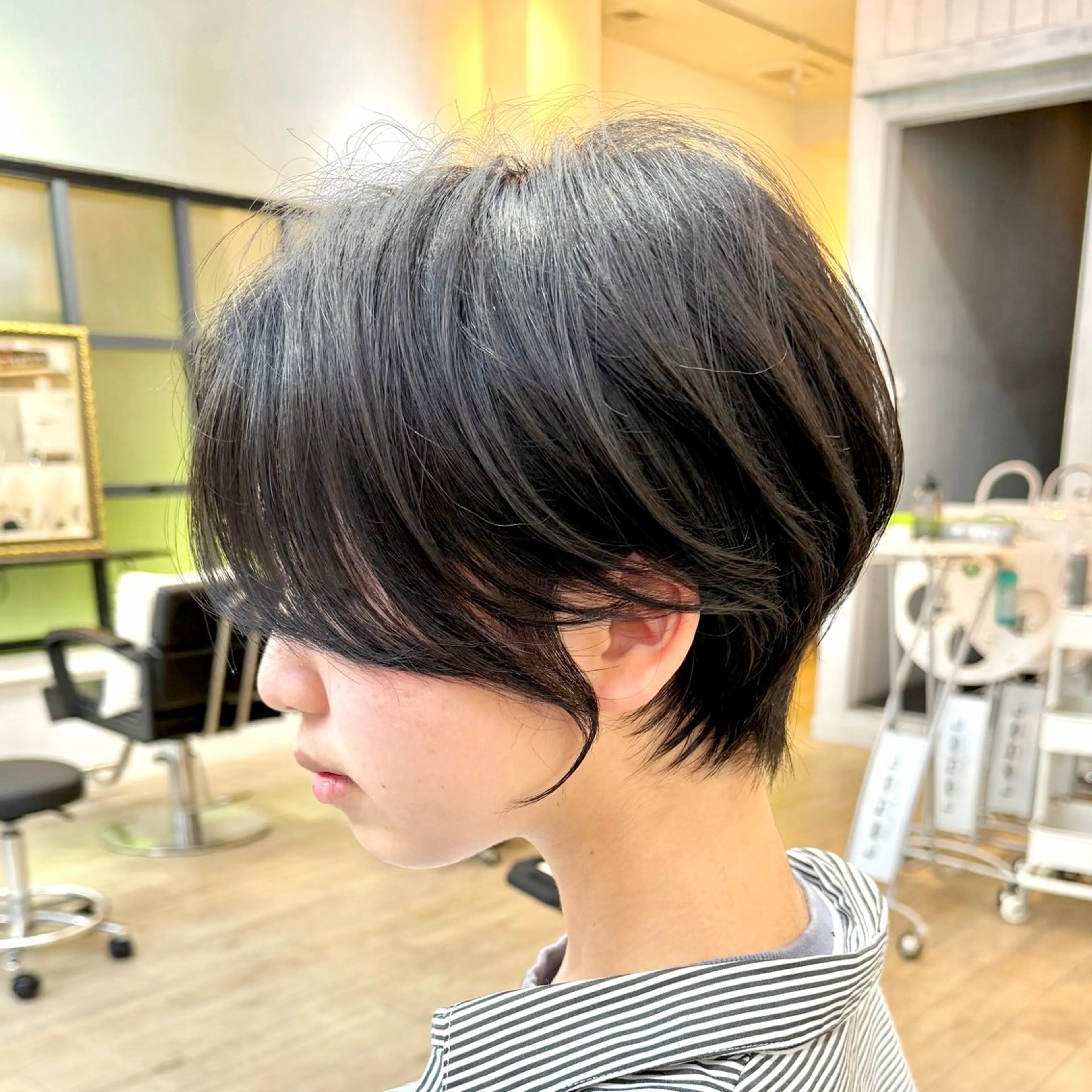 ショート カラー 似合わせカット ショートヘア カット ヘアカラー 心斎橋/似合わせ カット/ヘアセットのヘアスタイル