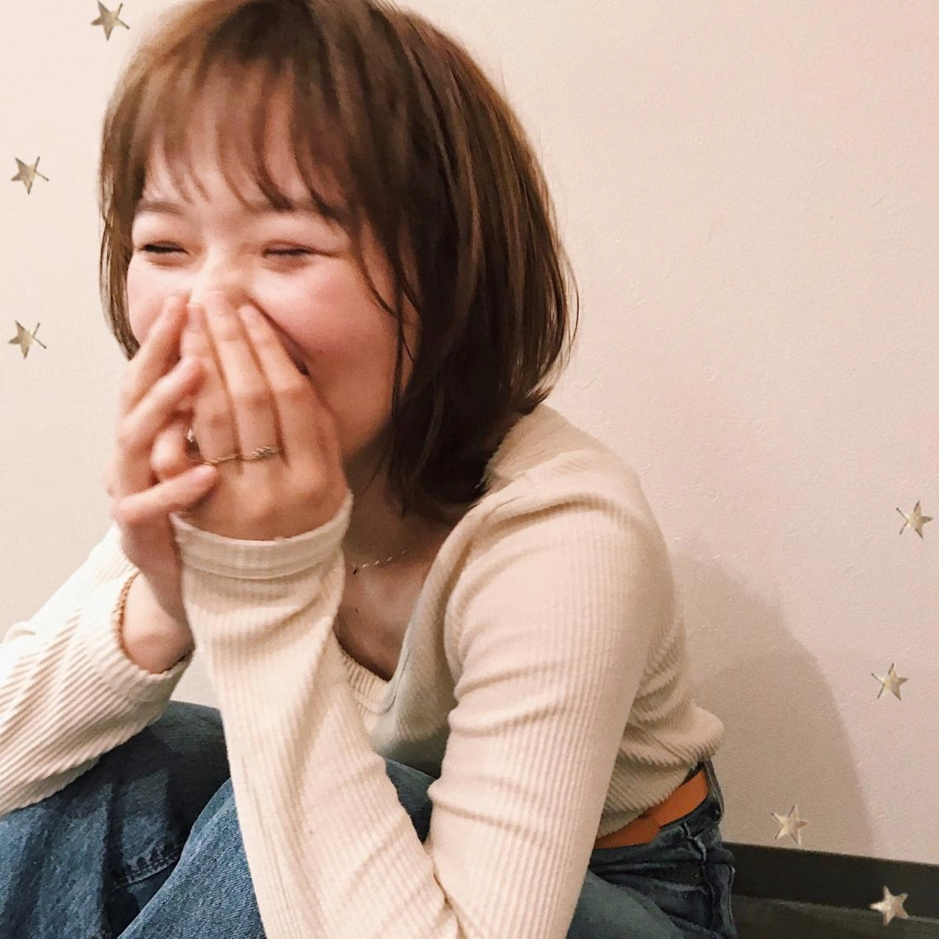 ミディアム カラー 市川 千夏のヘアスタイル