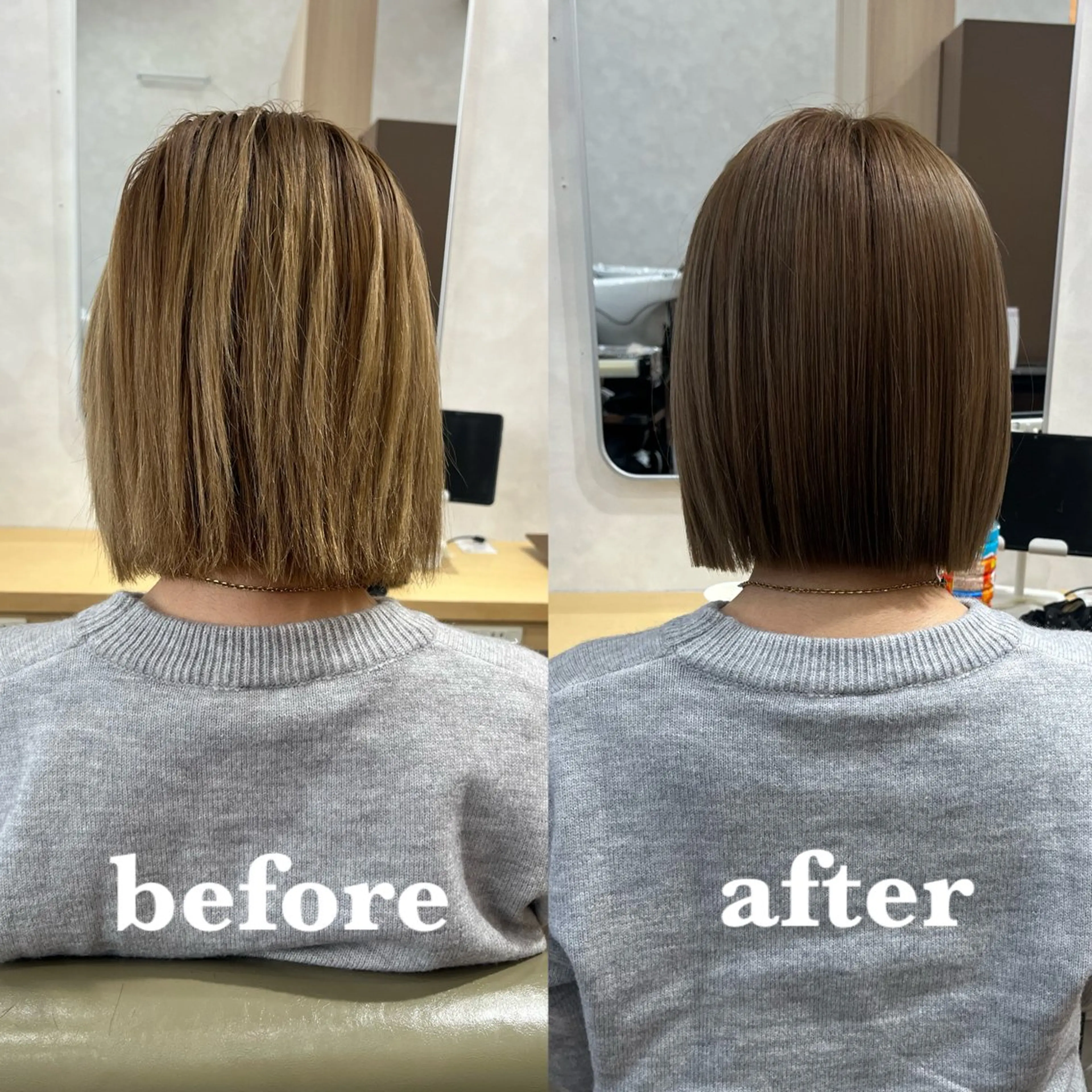 ショート カラー 髪質改善 レイヤーカット トリートメント 酸性ストレート カット ヘアカラー トリートメント 髪質改善/レイヤー/ ボブ/磯野史歩のヘアスタイル