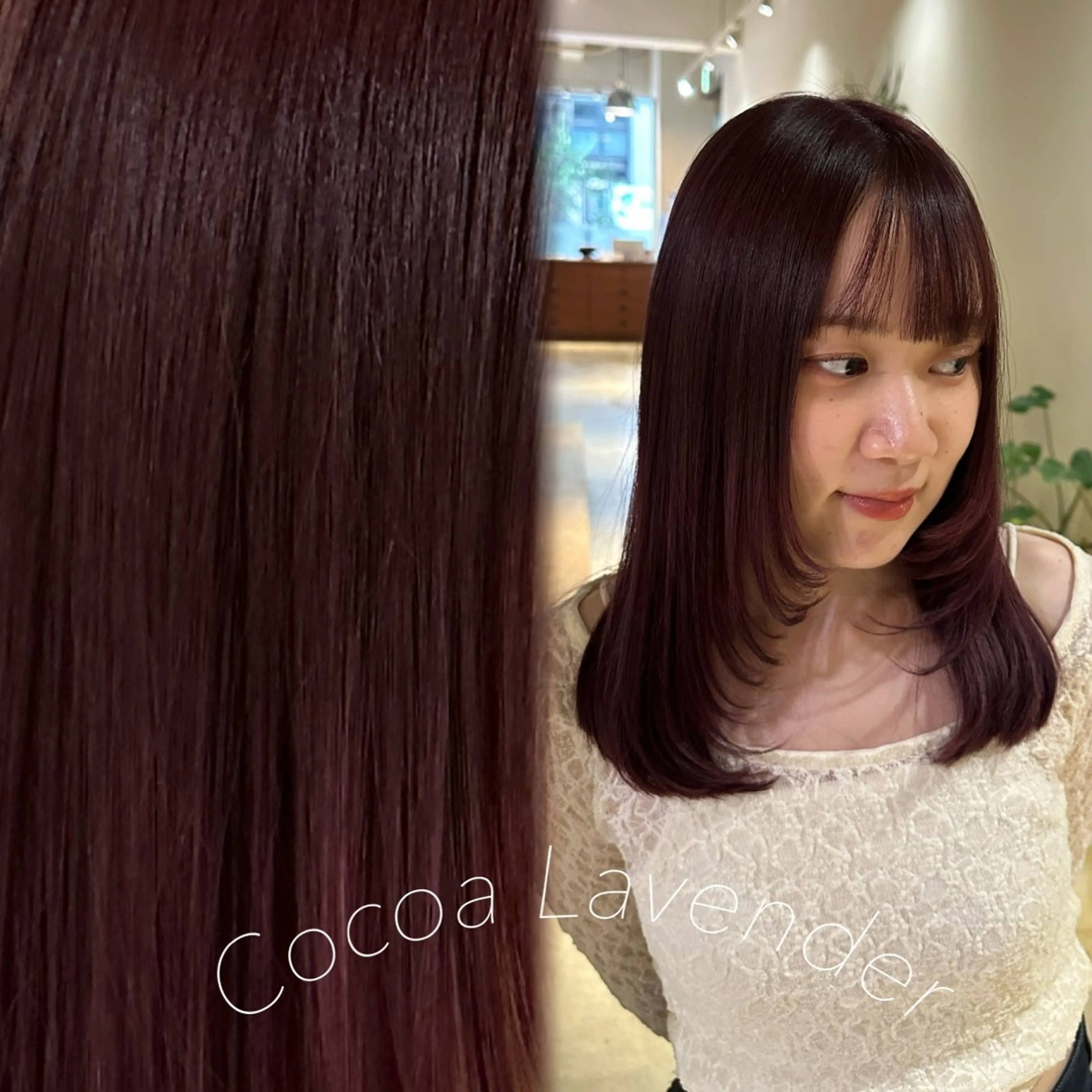 セミロング カット ヘアカラー あゆみ︎︎✮／ 暖色カラー／レイヤーのヘアスタイル