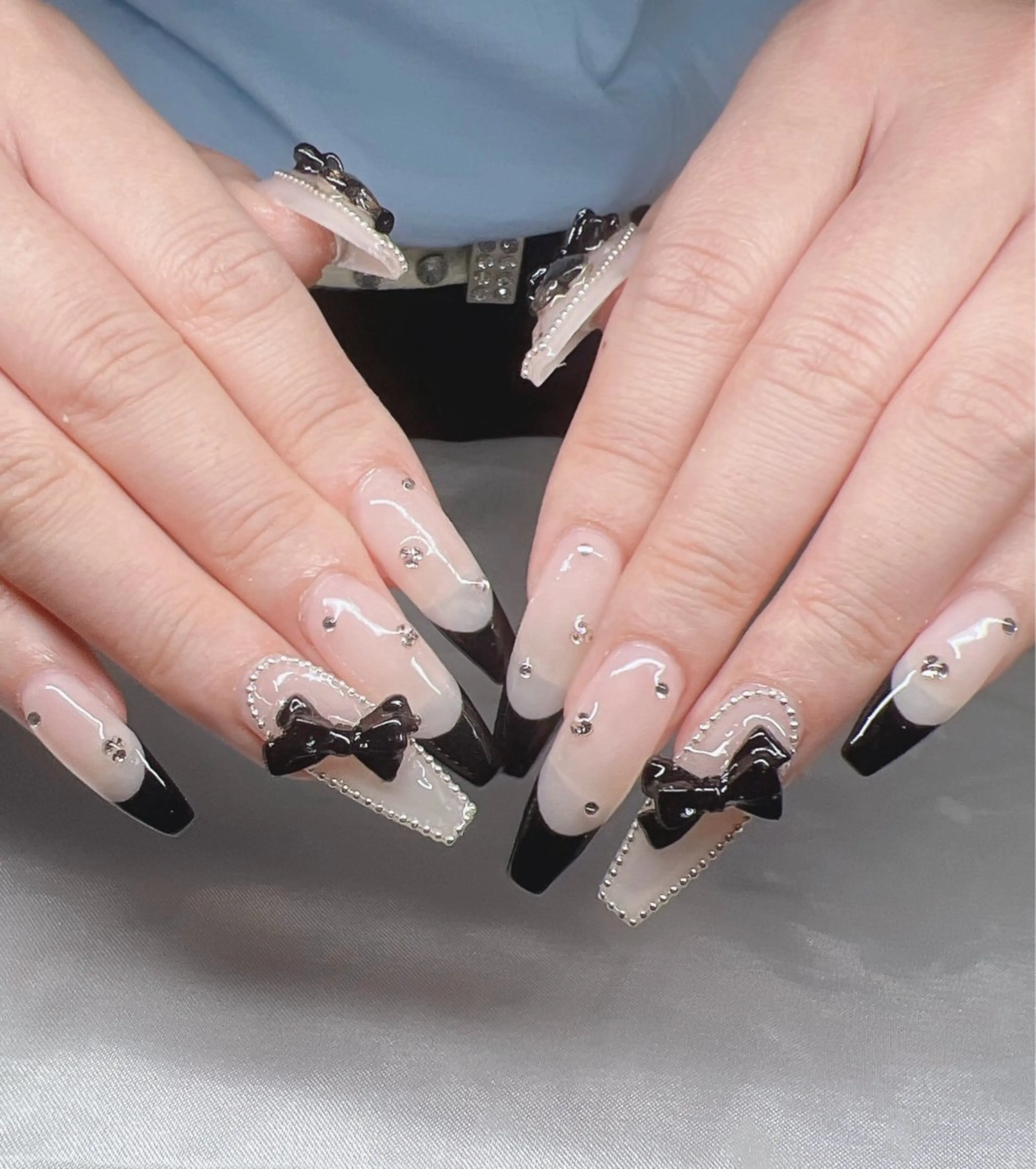 ネイル 長さ出し グラデーション キラキラネイル マグネットネイル ニュアンスネイル Lee Nails チップ長さだし専門店のネイルデザイン