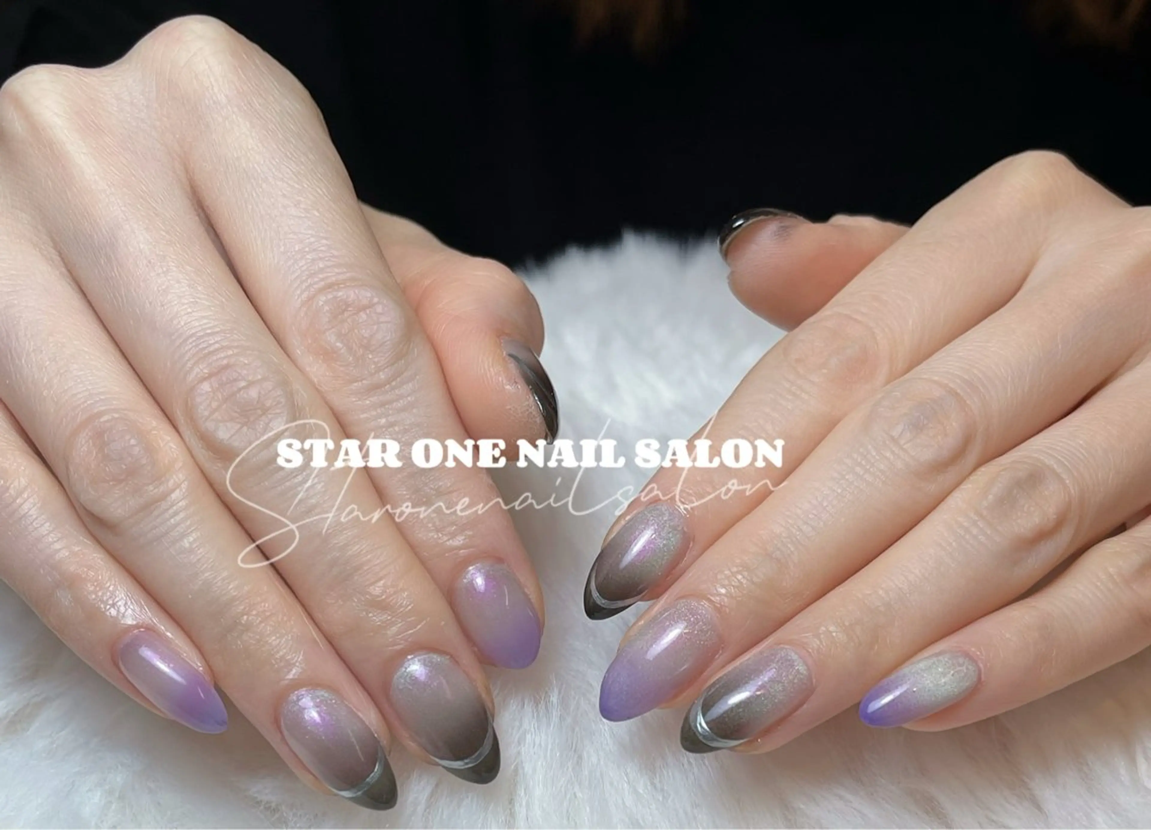 ネイル オーロラネイル チークネイル クリアネイル キラキラネイル 韓国ネイル ハンドネイル 星 あみのネイルデザイン