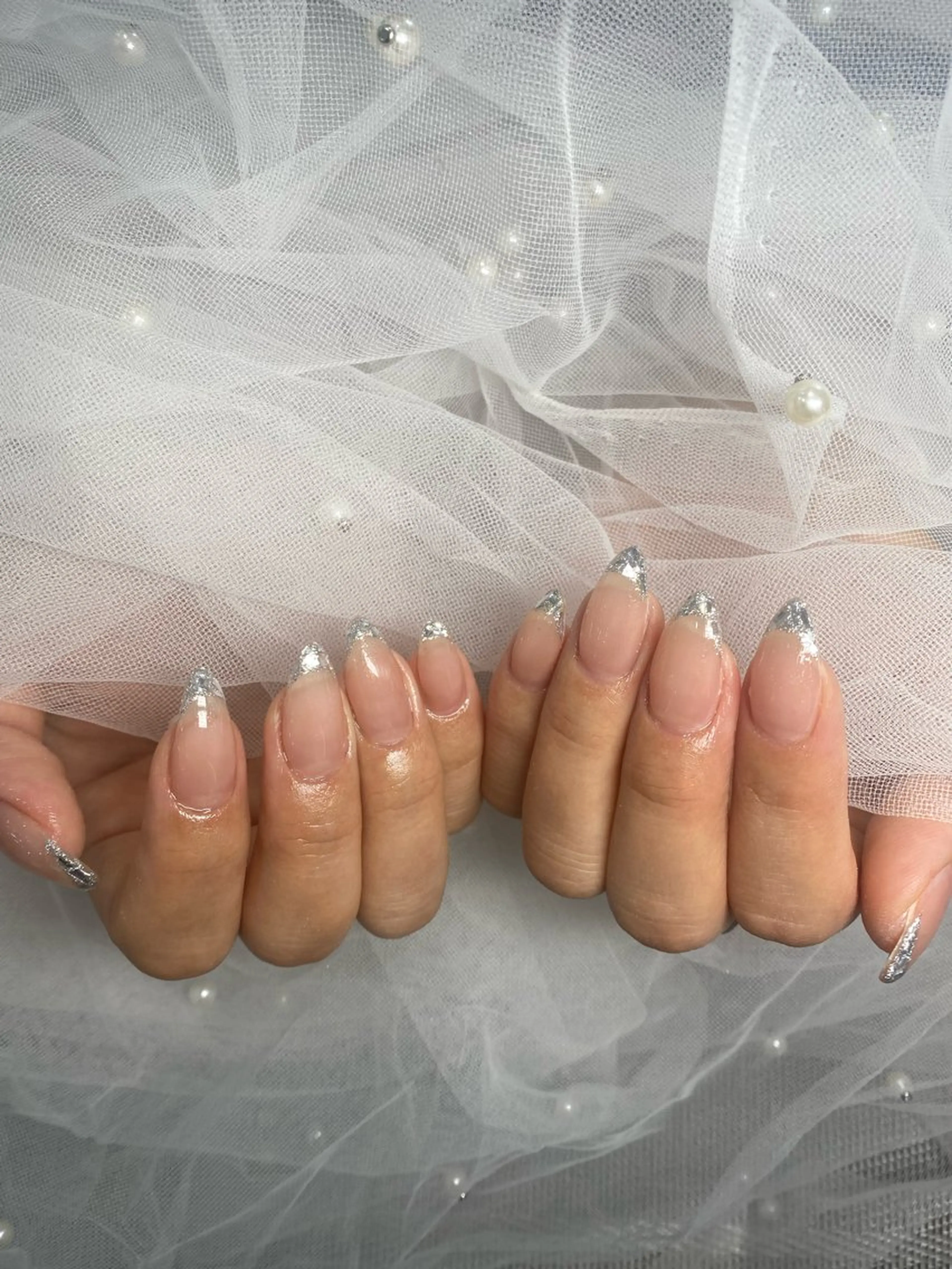 ネイル フレンチネイル ガラスフレンチ ワンカラーネイル 春ネイル 🦋✨ MARIKO✨🦋のネイルデザイン