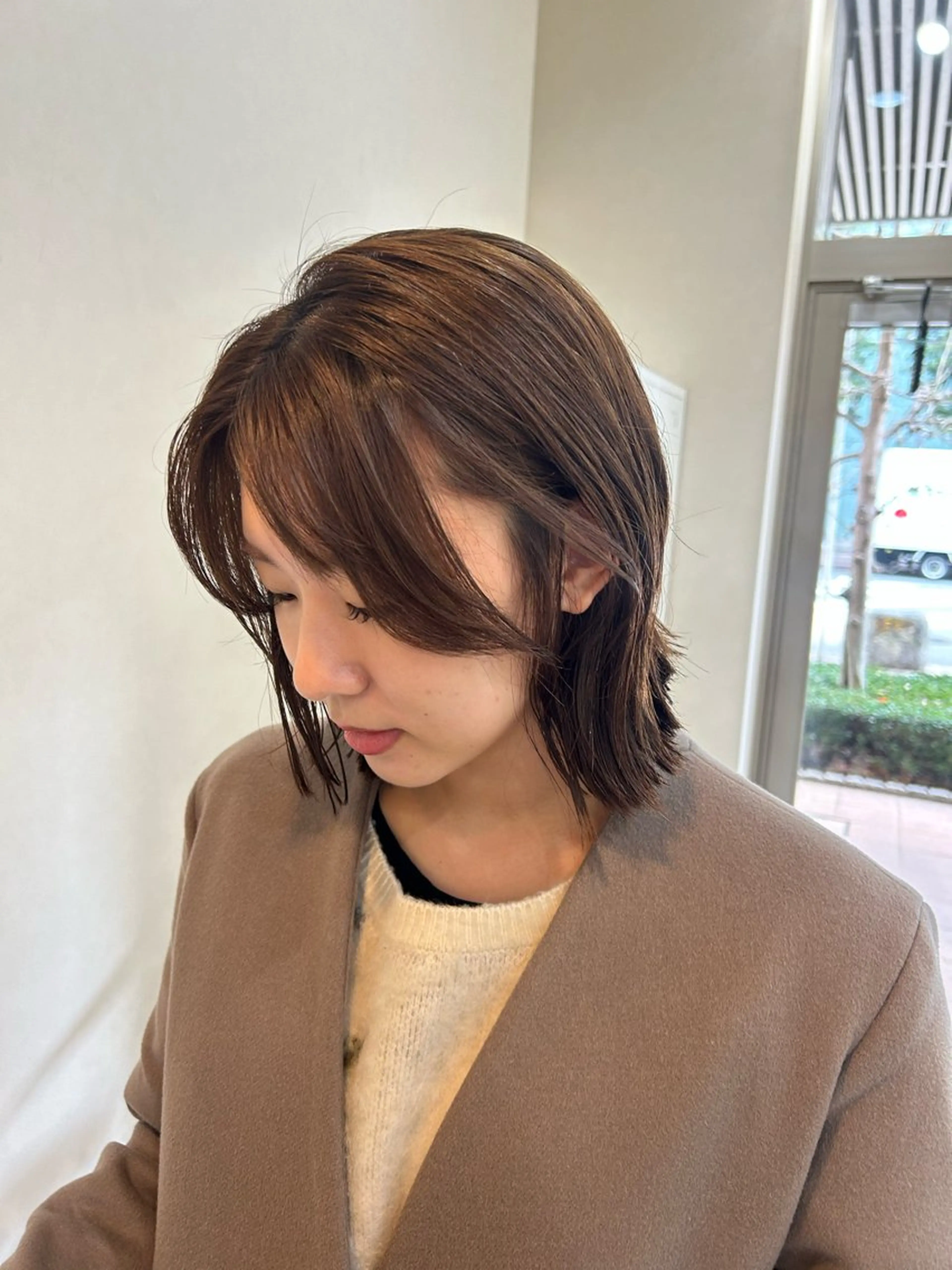 ミディアム カラー 髪質改善 トリートメント カット ヘアカラー トリートメント ボブ/透明感カラー 🧸YUI❤️のヘアスタイル