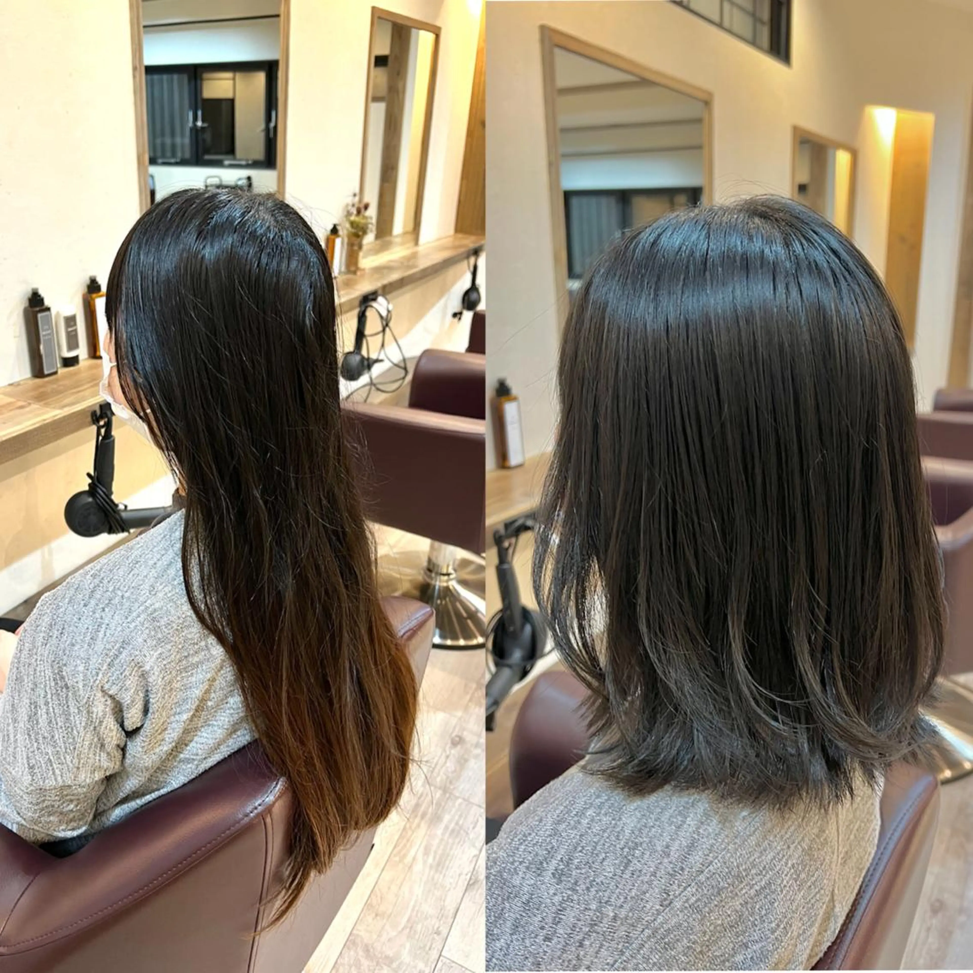 セミロング レイヤーカット 外ハネヘア カット 工藤 梨花のヘアスタイル