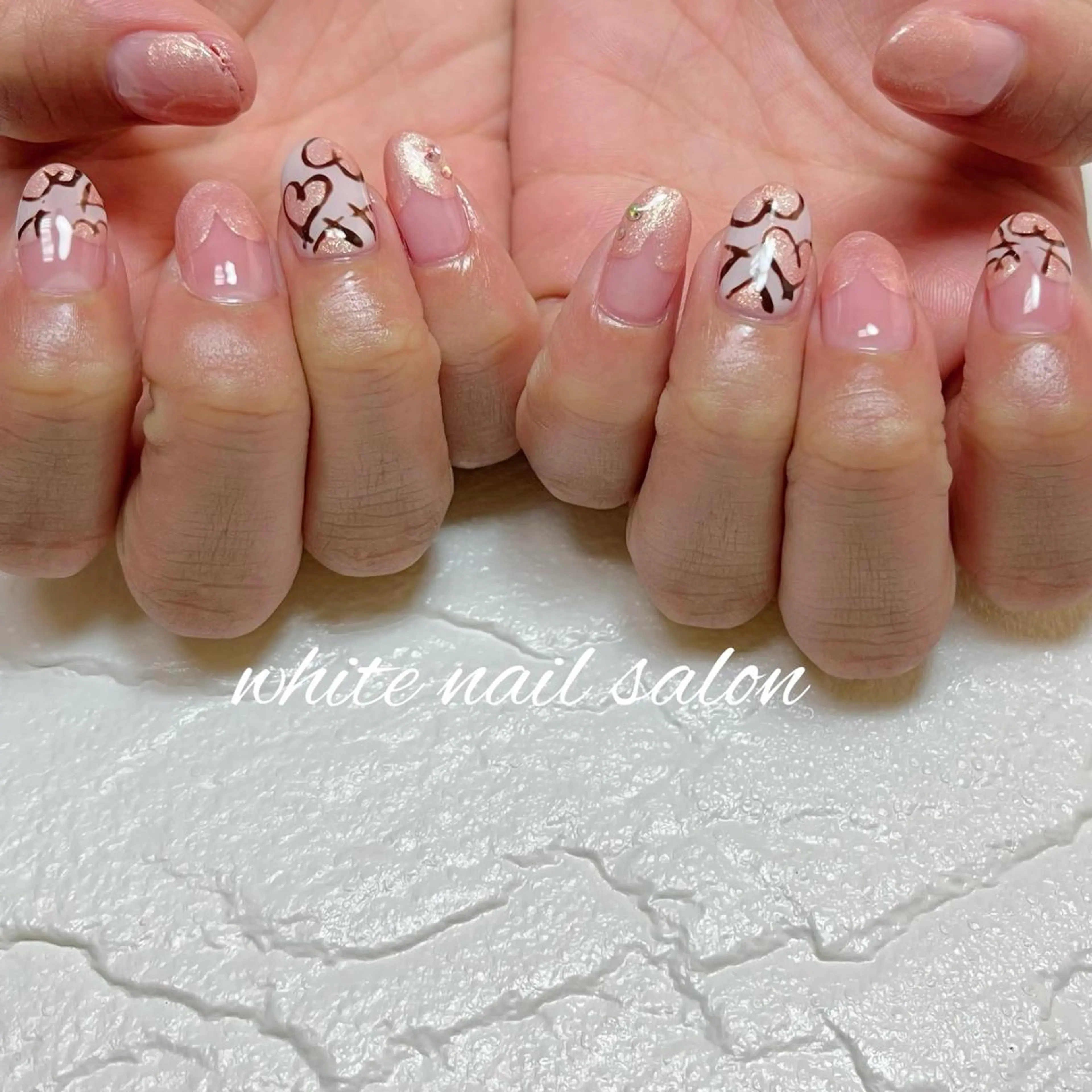 ネイル フットネイル ジェルネイル ハードジェル ラメ(グリッター) 持ち込み ハンドネイル white nail salonのネイルデザイン