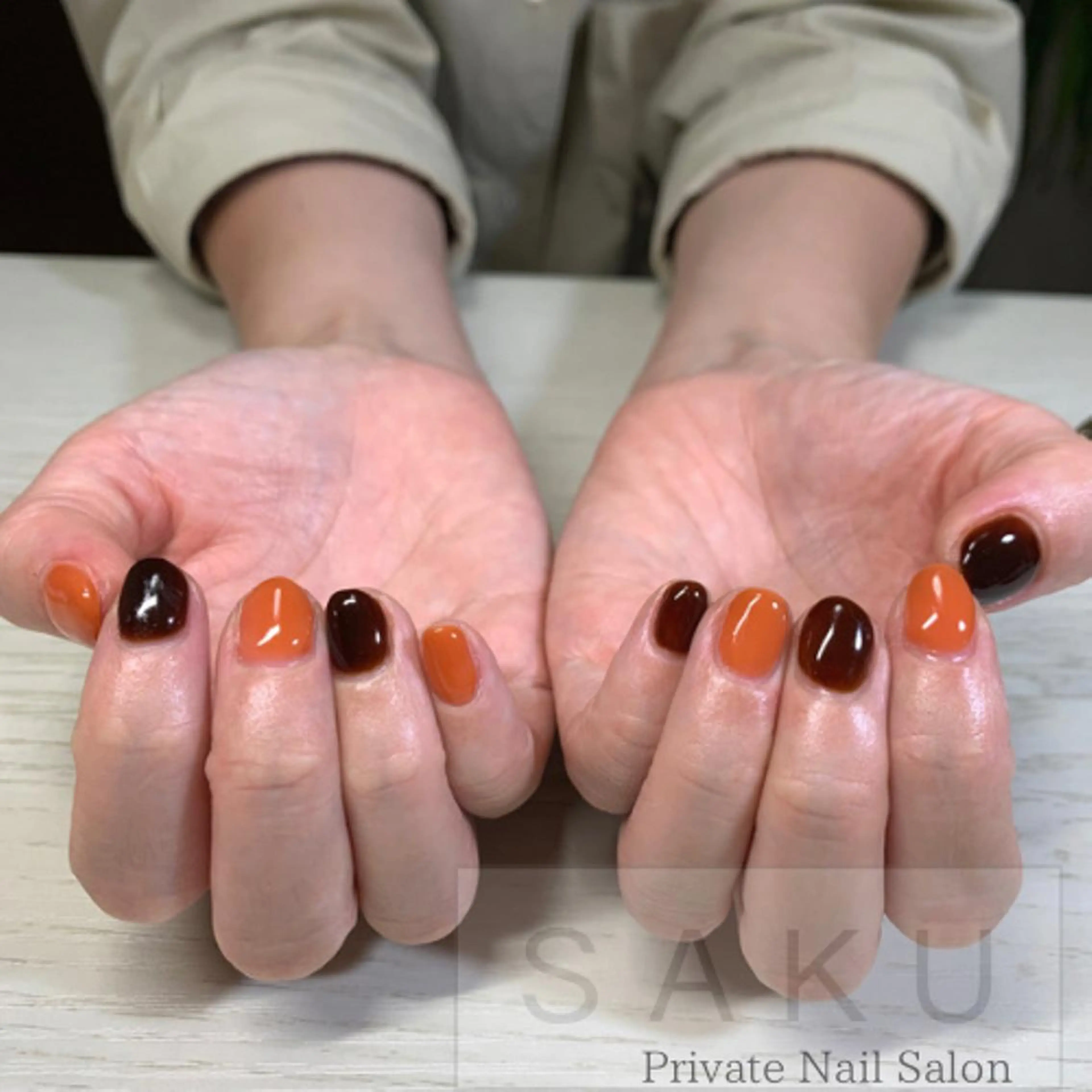 ネイル ワンカラーネイル SAKU nail 作島茜のネイルデザイン