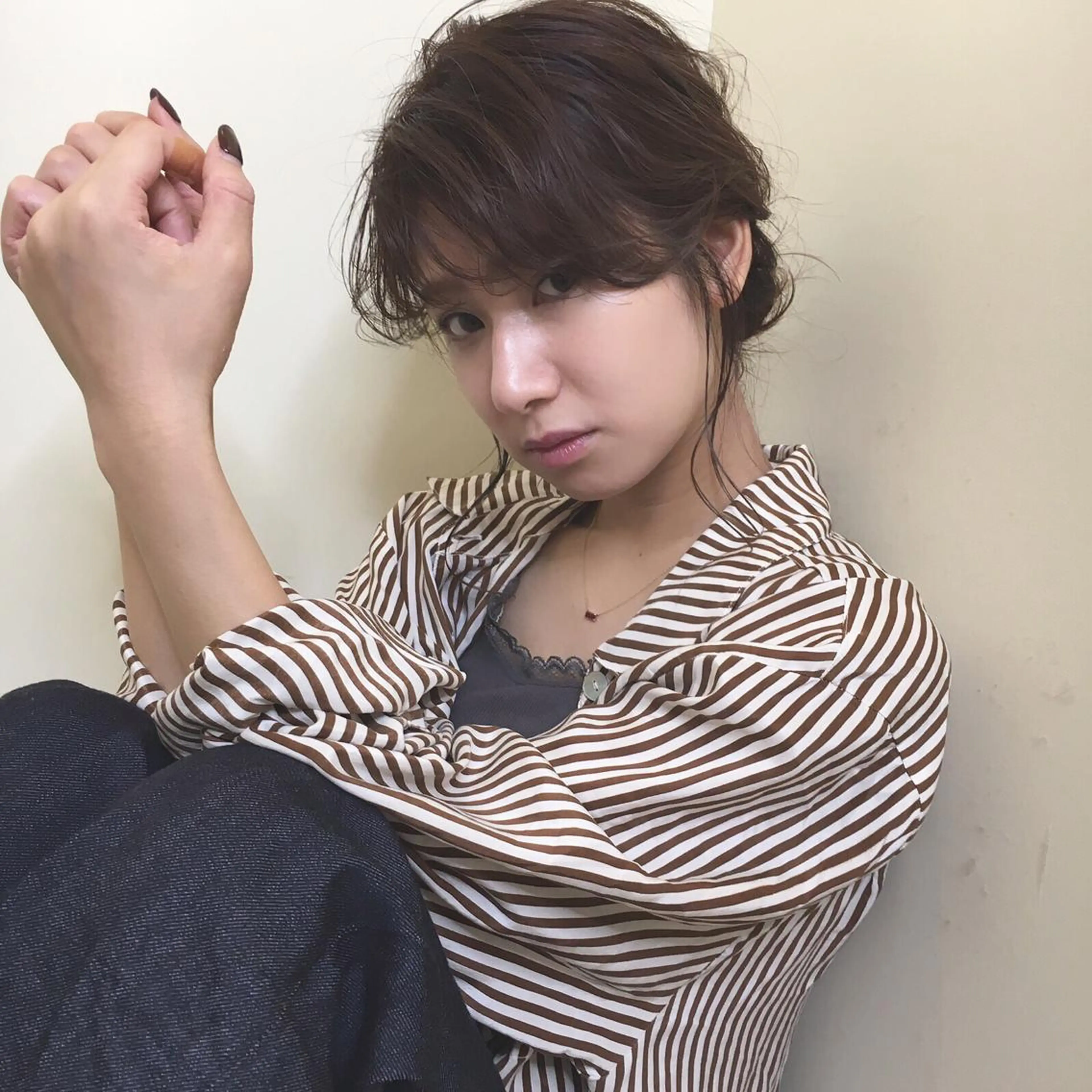 ミディアム ヘアアレンジ 結婚式・ブライダル 薬院:今泉/上川美幸 小顔ボブ/暗髪カラーのヘアスタイル