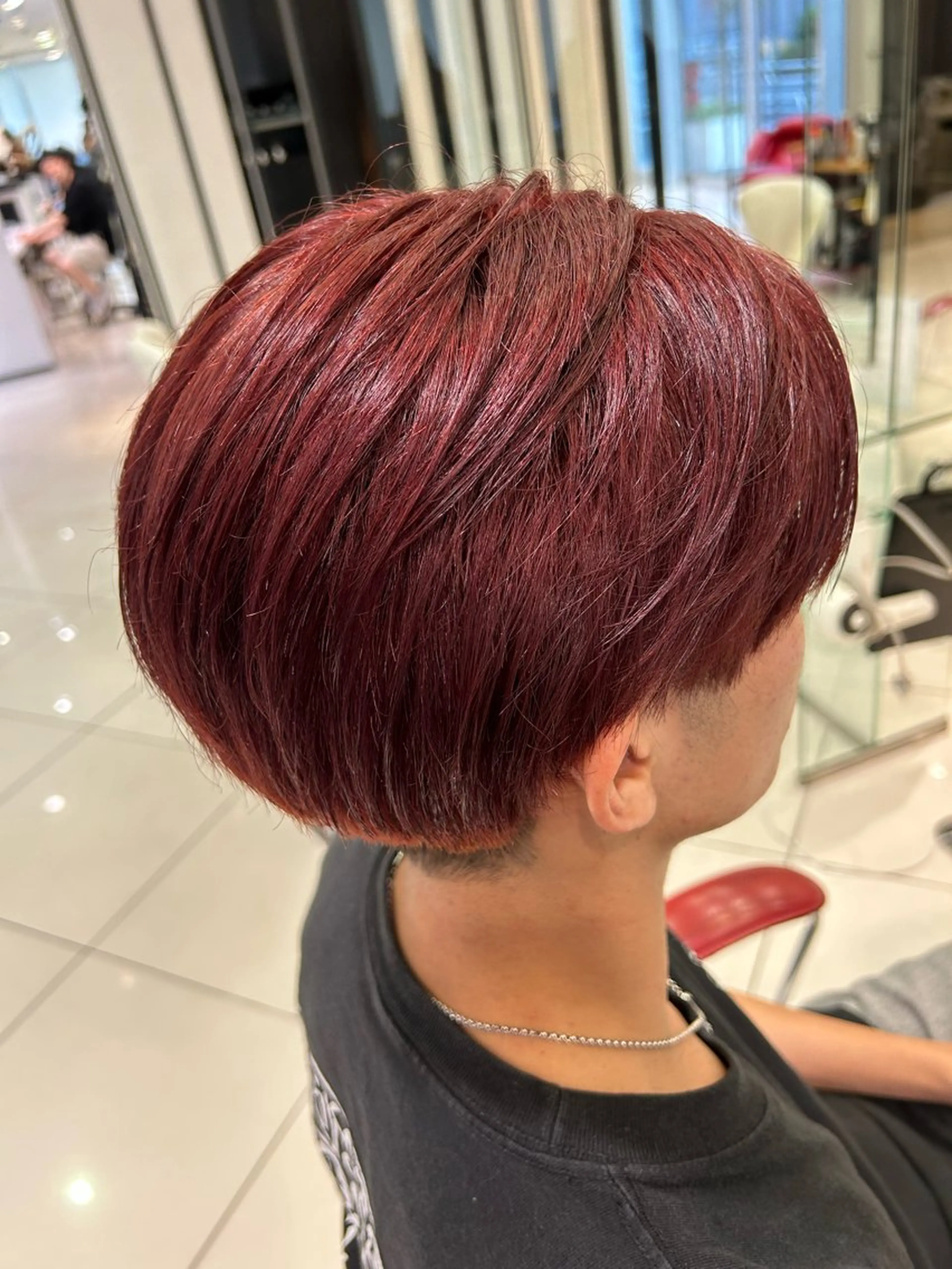 ショート カラー メンズ レッドカラー 🍀富久 永梨🧸のヘアスタイル