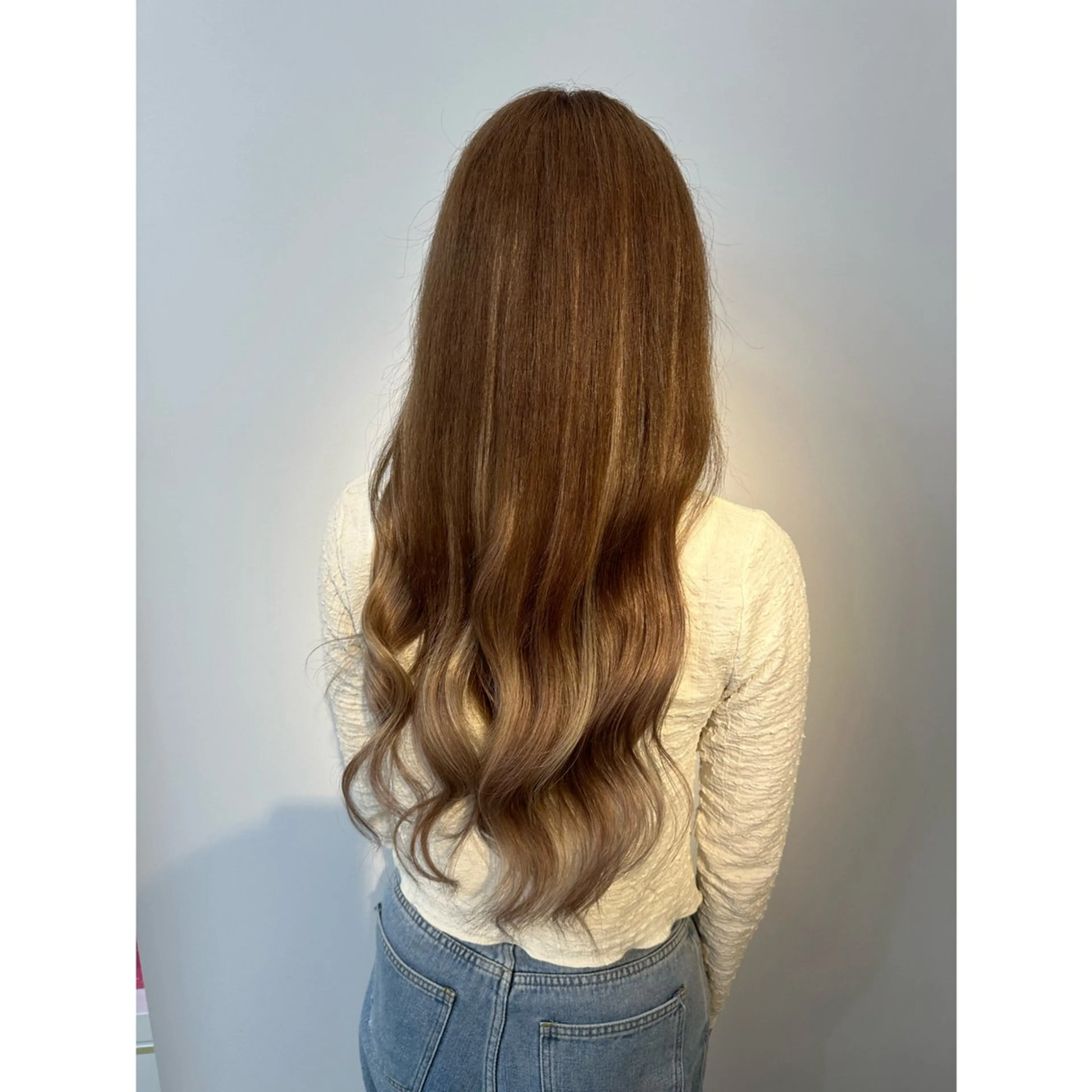 ロング ヘアカラー エクステ 韓国ヘア×ハイトーン AYA💫のヘアスタイル