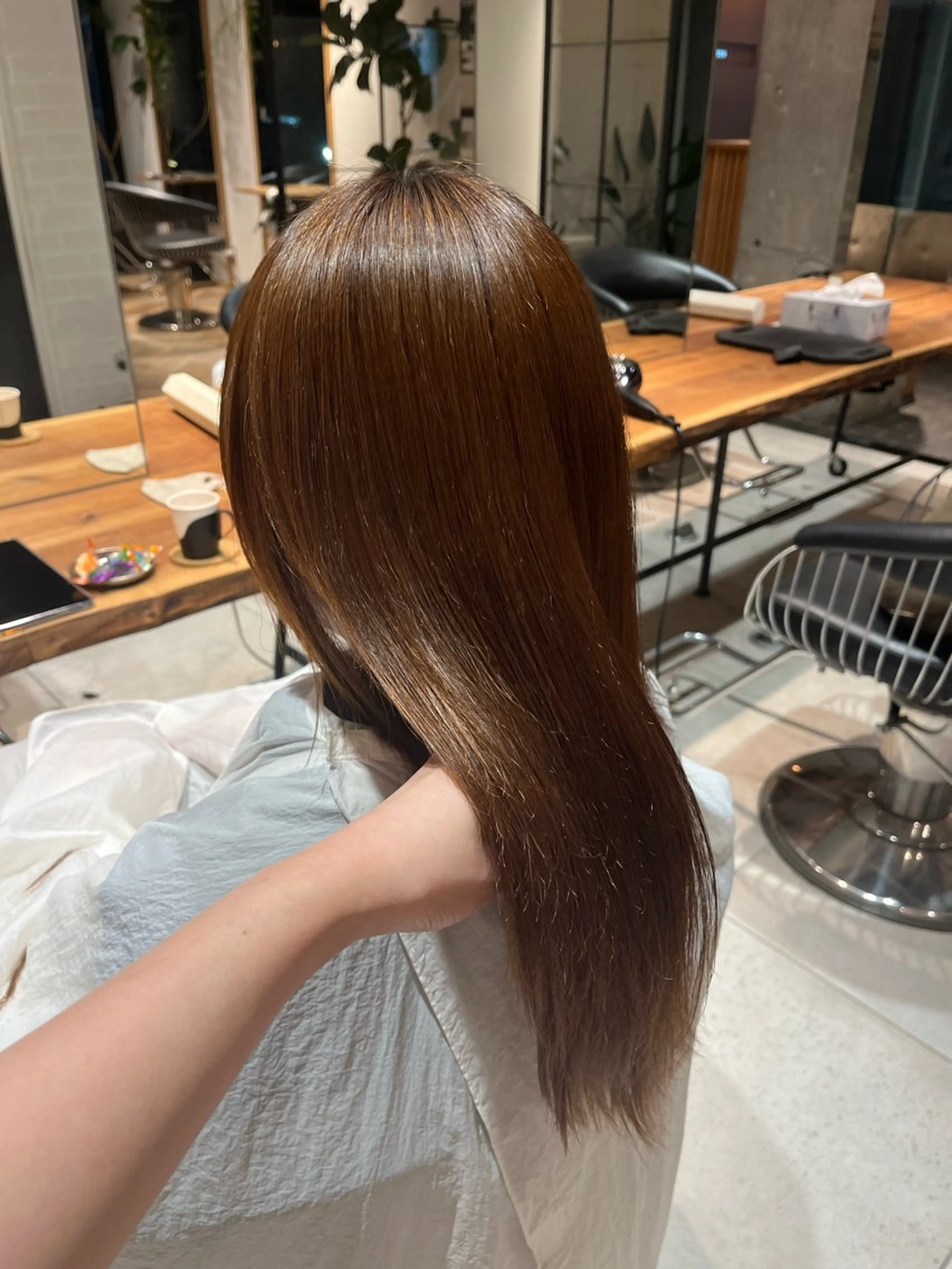 ロング 縮毛矯正 トリートメント 酸性ストレート 髪質改善✨透明感 カラー/大木南美のヘアスタイル