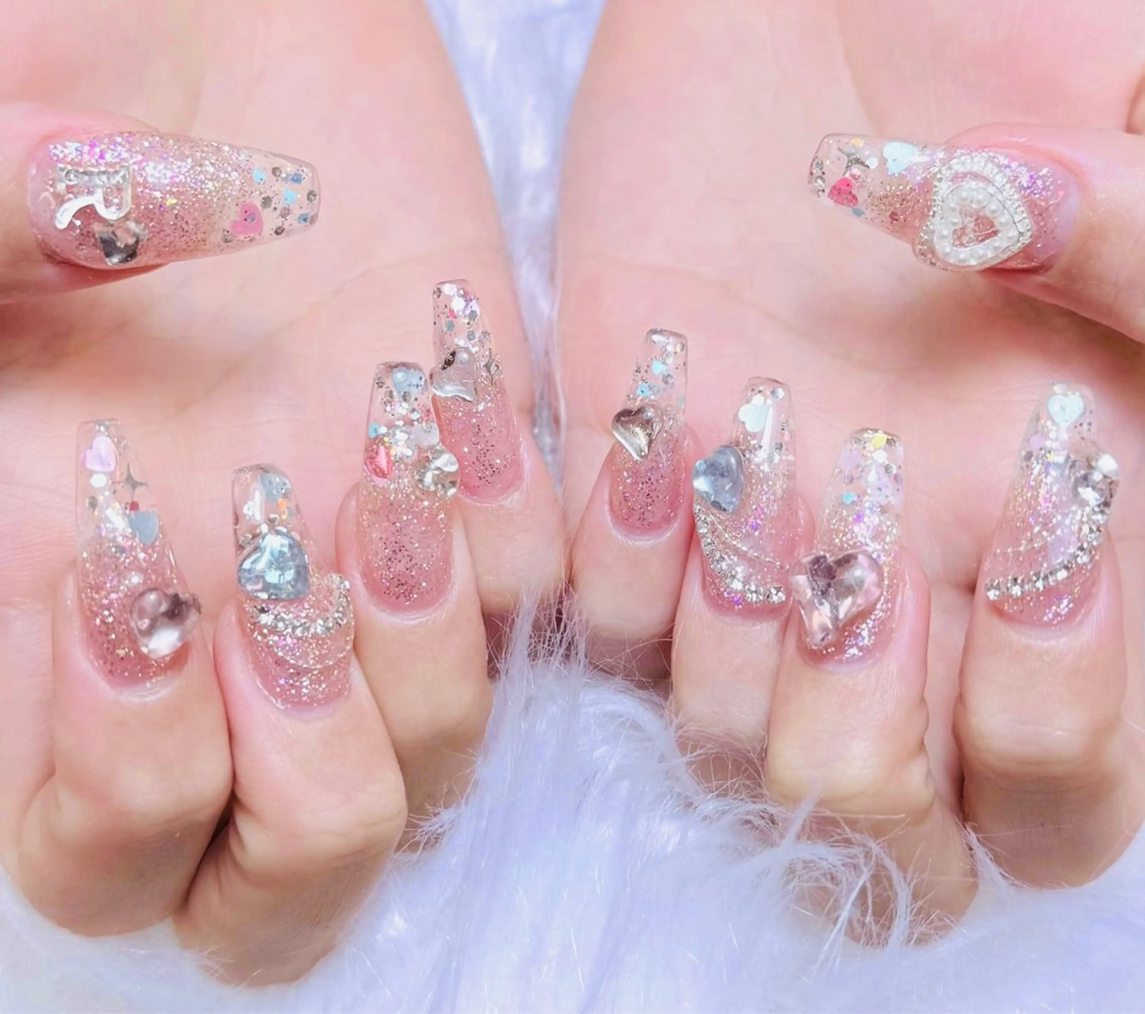 ネイル チークネイル 長さ出し フラッシュネイル フレンチネイル グラデーション ハンドネイル AN NAIL SALONのネイルデザイン