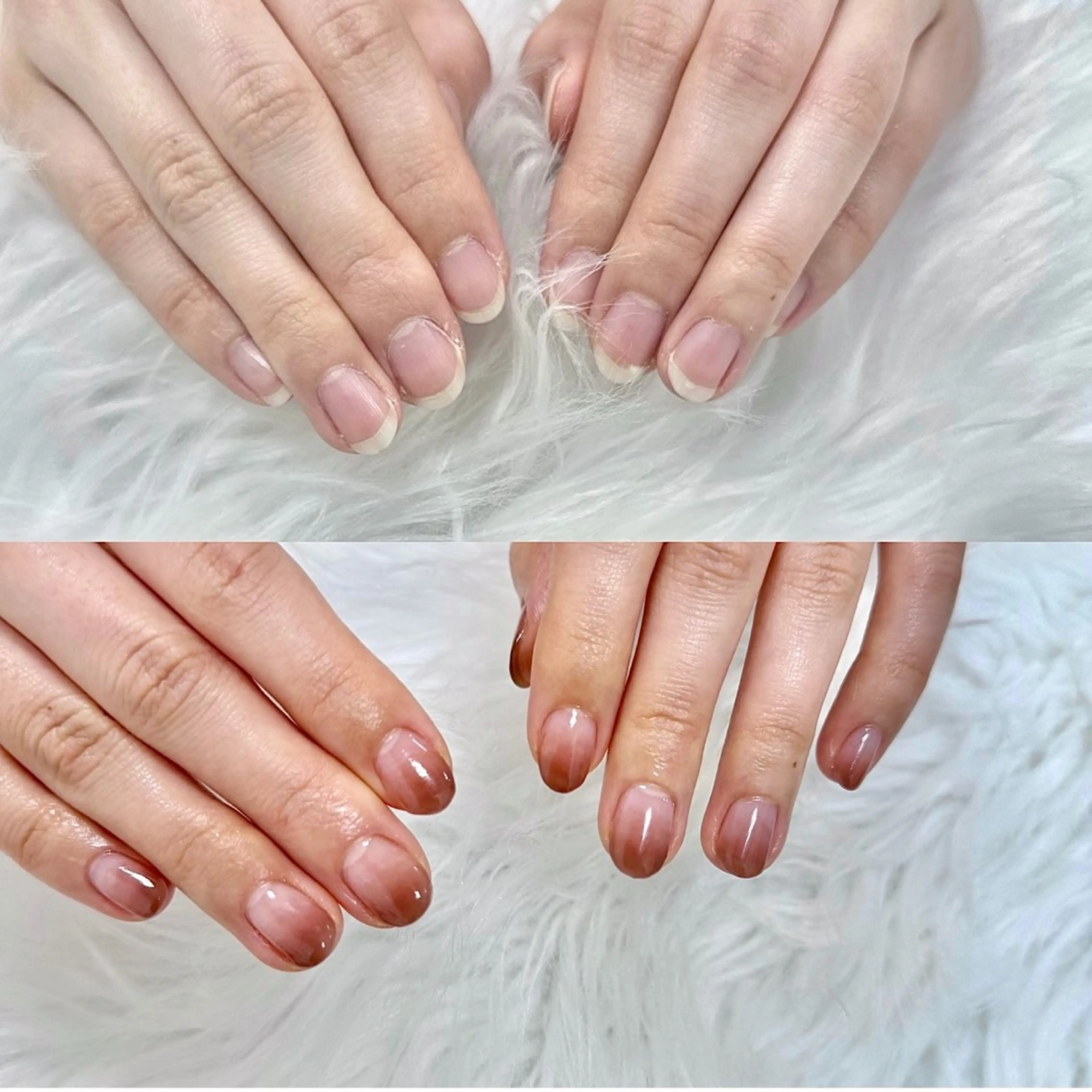 ネイル ブラウン グラデーション ハンドネイル PROVE 彩華のネイルデザイン