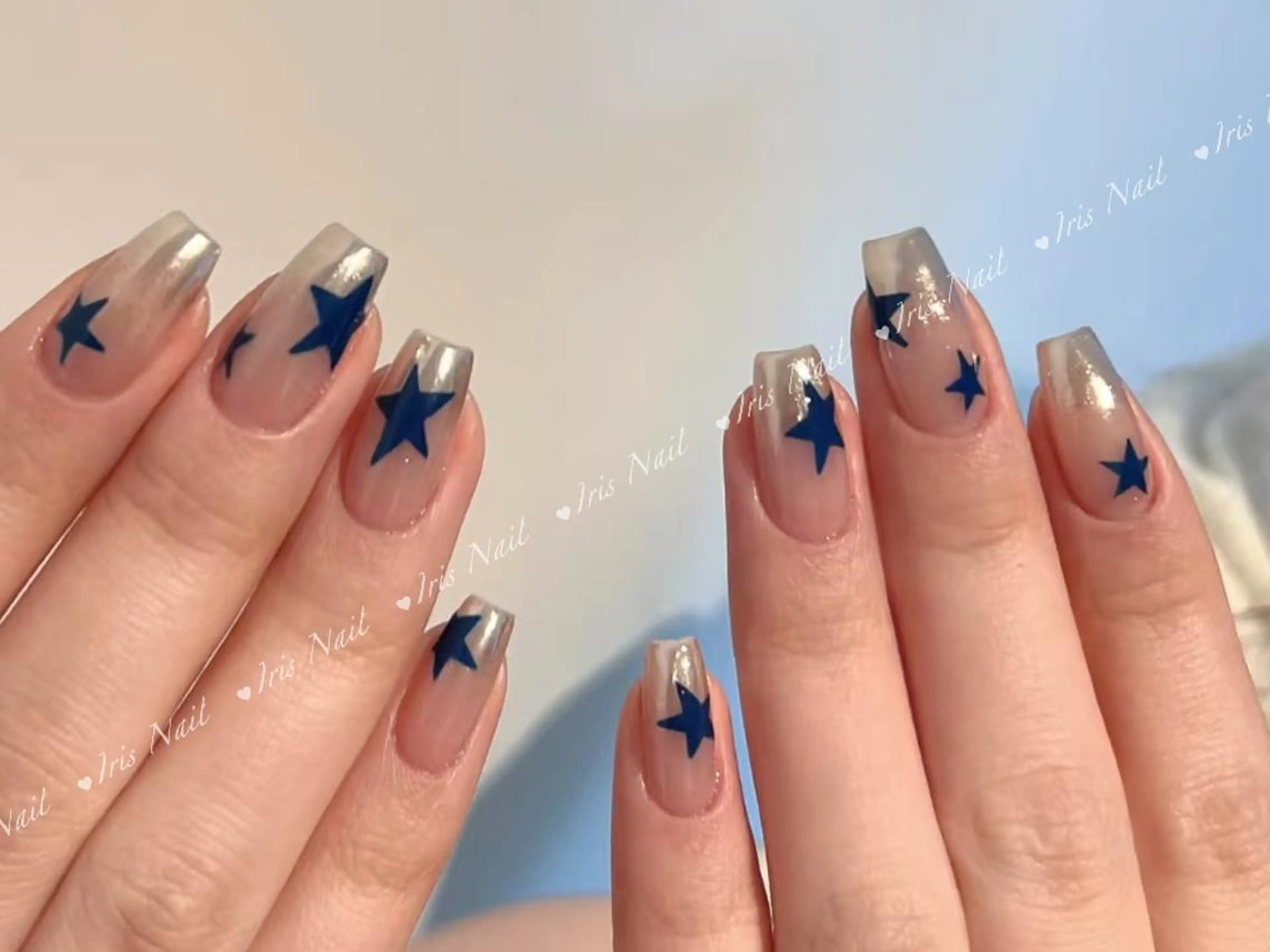 ネイル グラデーション ミラーネイル ハンドネイル ハンドケア 🍒IRIS Nail🌸のネイルデザイン